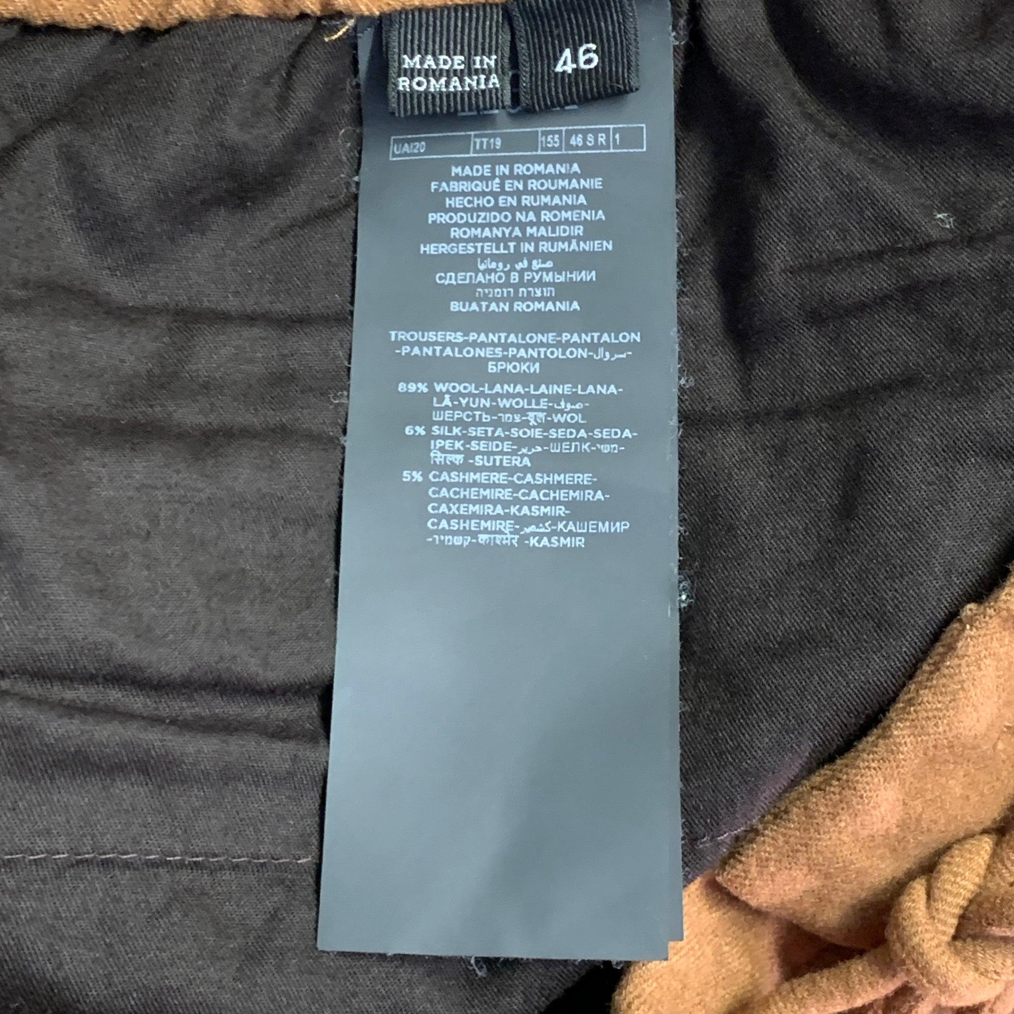Ermenegildo Zegna Taille 30 Marron Tabac Laine Cachemire Soie Pantalon fuselé Casual Excellent état - En vente à San Francisco, CA