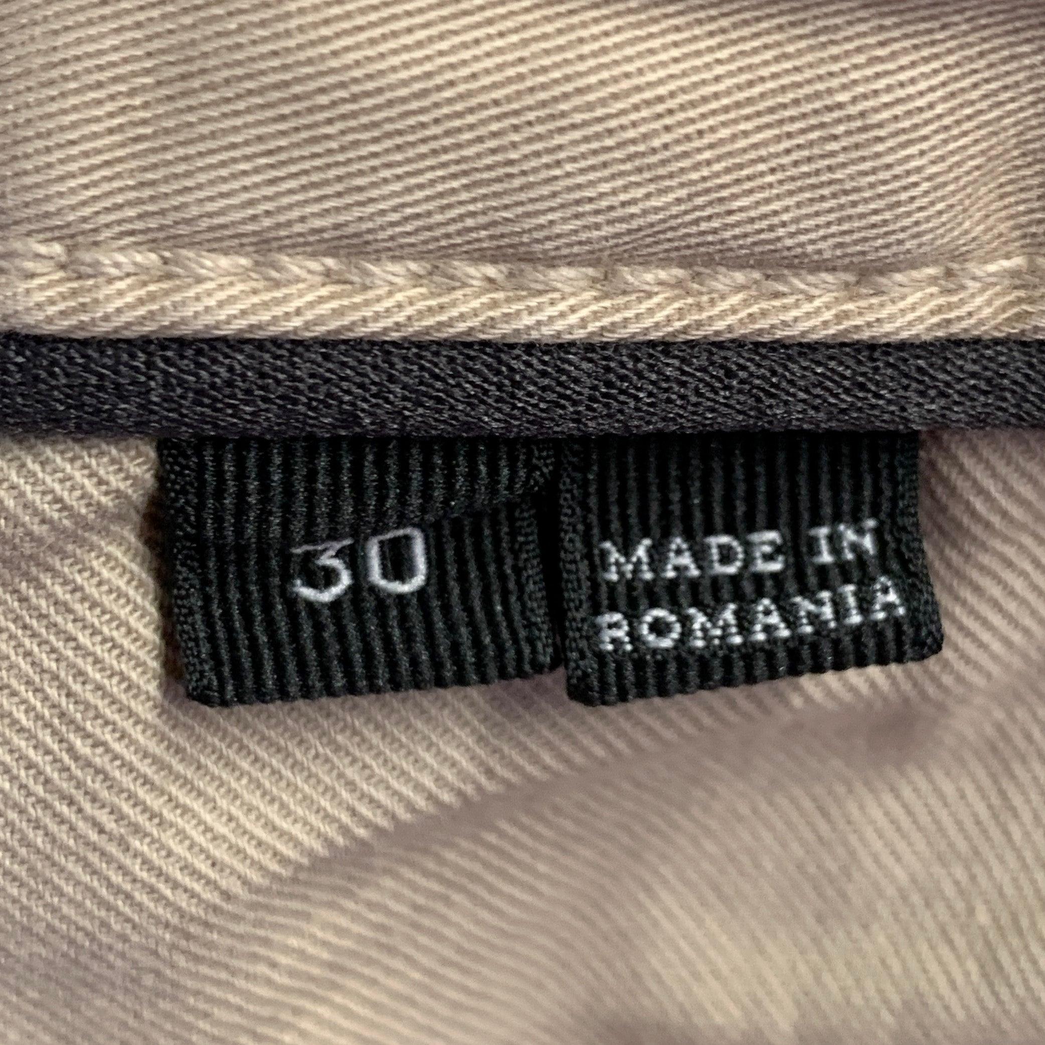De los hombres ERMENEGILDO ZEGNA Talla 30 Caqui Mezcla de Algodón Pantalón Vaquero Corte Slim Recto Casual en venta