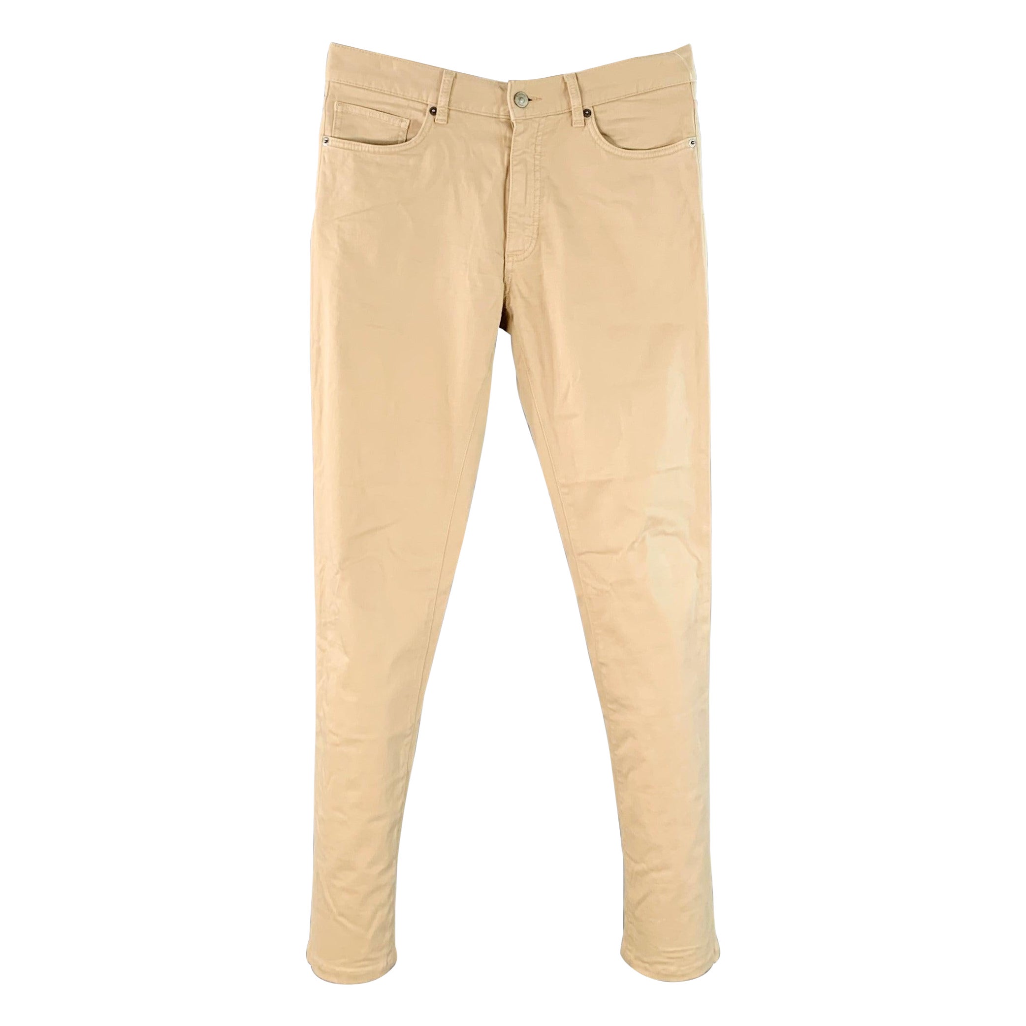 ERMENEGILDO ZEGNA Größe 30 Khaki Cotton Blend Jean Cut Slim Straight Casual Pants