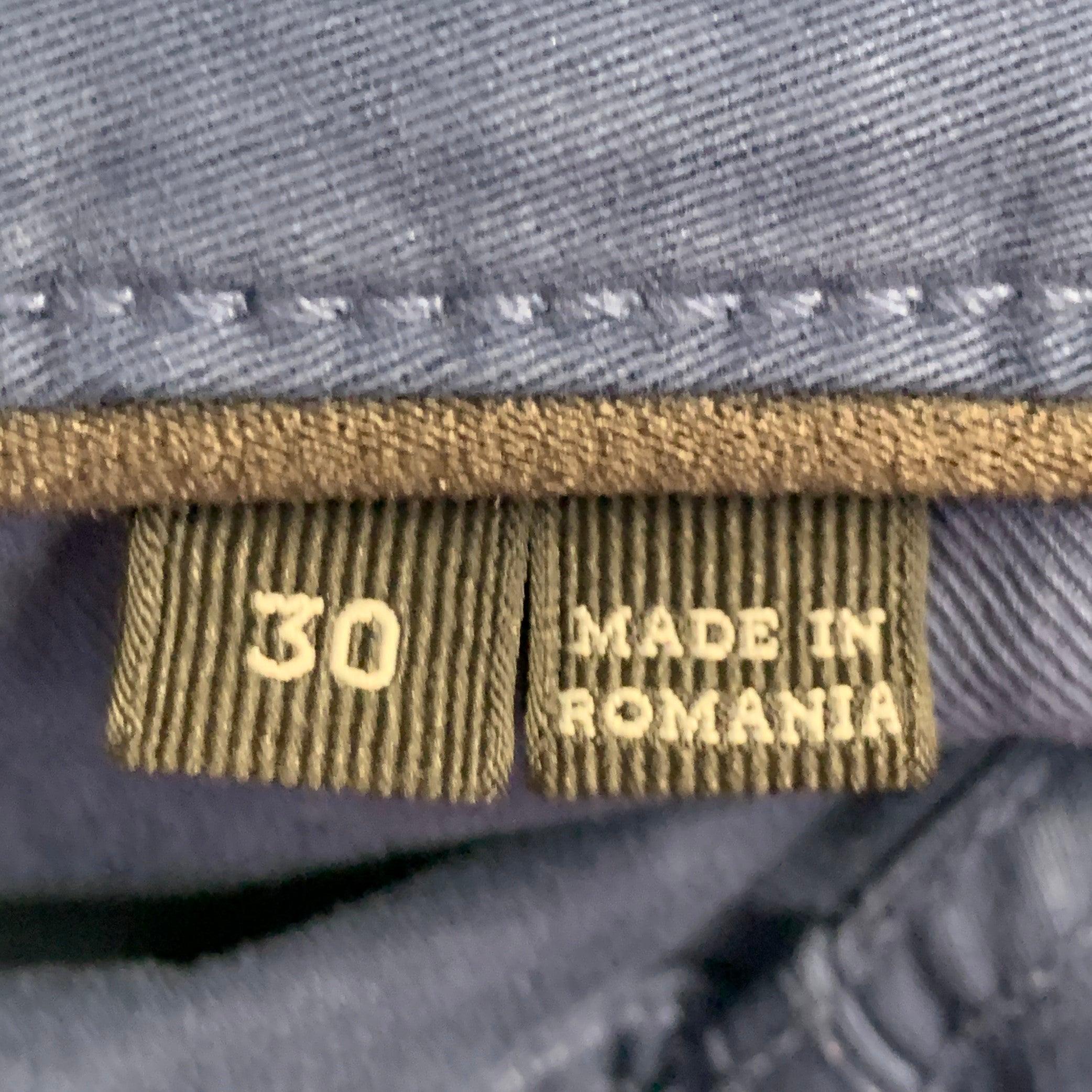 De los hombres ERMENEGILDO ZEGNA Pantalones casuales de corte vaquero en mezcla de algodón azul marino talla 30 en venta