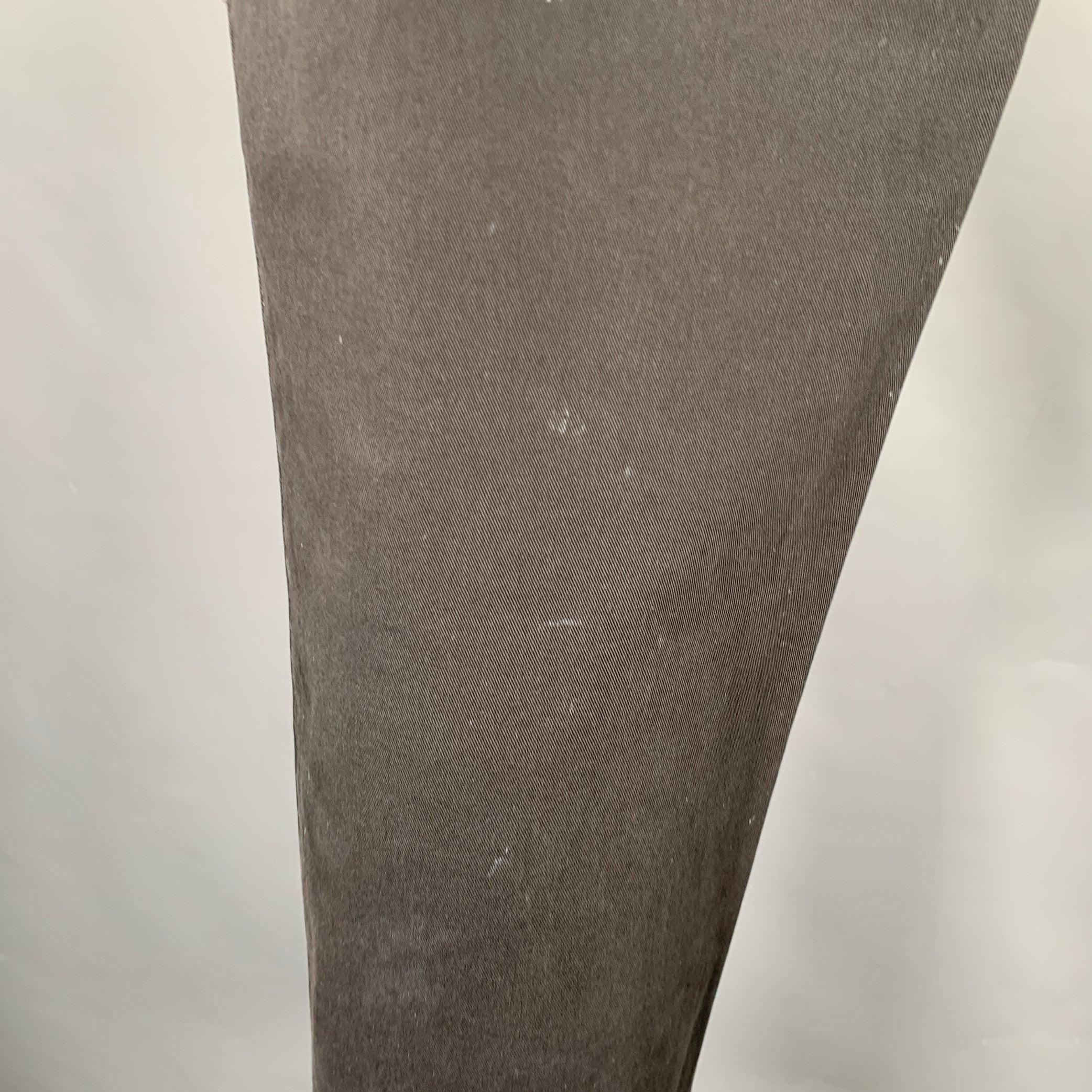Men's ERMENEGILDO ZEGNA Size 32 Black Cotton Blend Straight Jeans For Sale