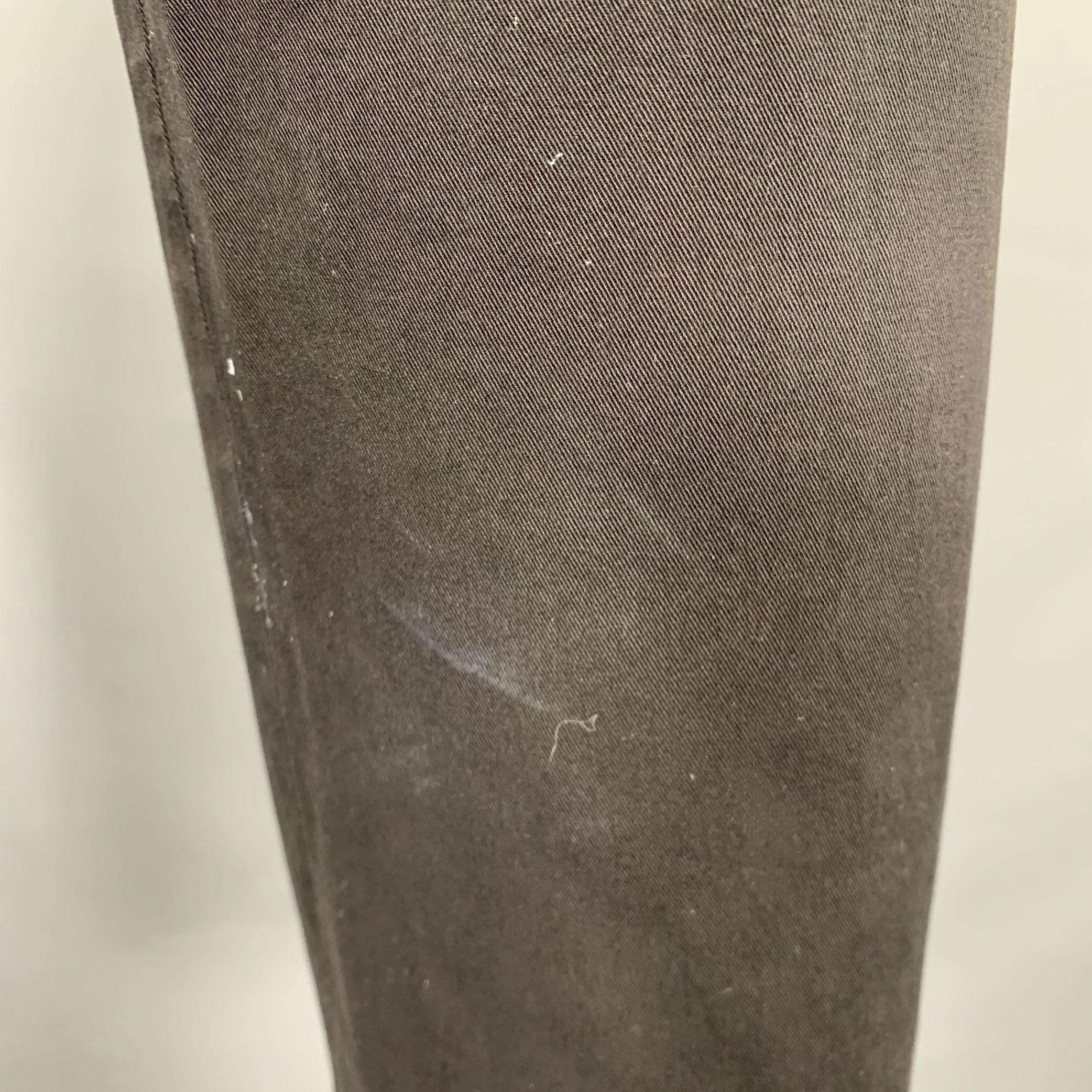 ERMENEGILDO ZEGNA Size 32 Black Cotton Blend Straight Jeans For Sale 2