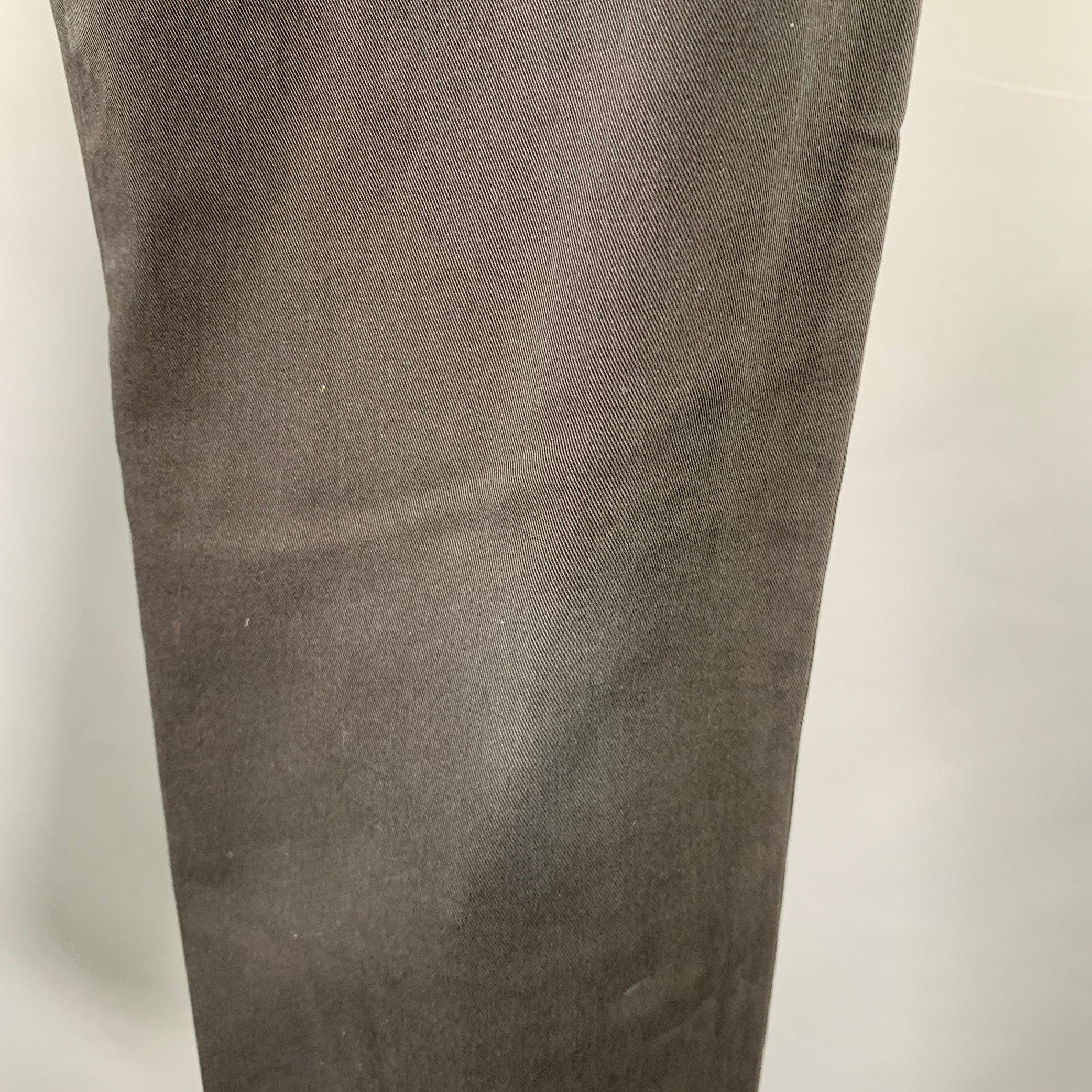 ERMENEGILDO ZEGNA Size 32 Black Cotton Blend Straight Jeans For Sale 3