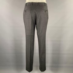 ERMENEGILDO ZEGNA Size 32 Charcoal Heather Wool Slim Fit Dress Pants