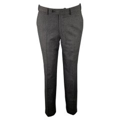 ERMENEGILDO ZEGNA Size 32 Charcoal Heather Wool Slim Fit Dress Pants
