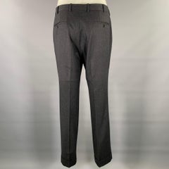 ERMENEGILDO ZEGNA Size 32 Dark Charcoal Black Heather Wool Slim Fit Dress Pants