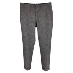 ERMENEGILDO ZEGNA Size 32 Gray Charcoal Plaid Wool Blend Cuffed Casual Pants