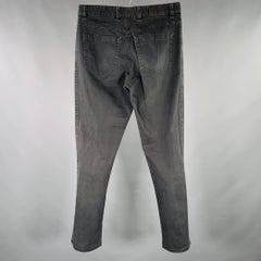 Ermenegildo Zegna Taglia 33 Jeans dritti in misto cotone nero