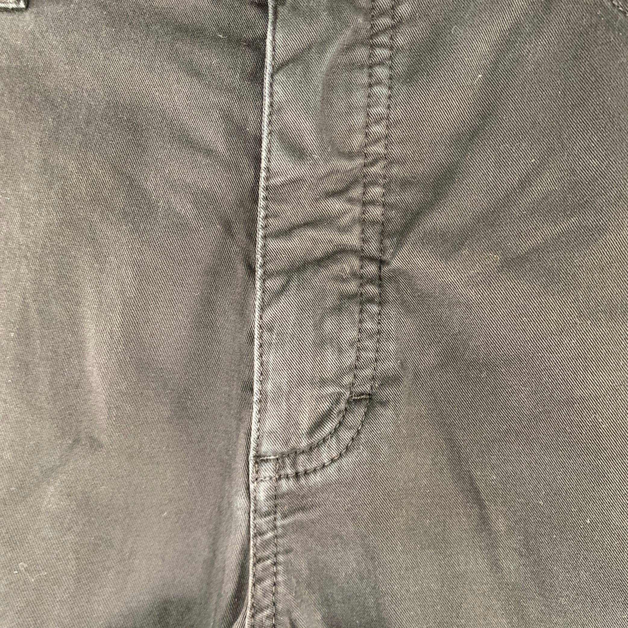 ERMENEGILDO ZEGNA Size 33 Black Cotton Blend Straight Jeans 1