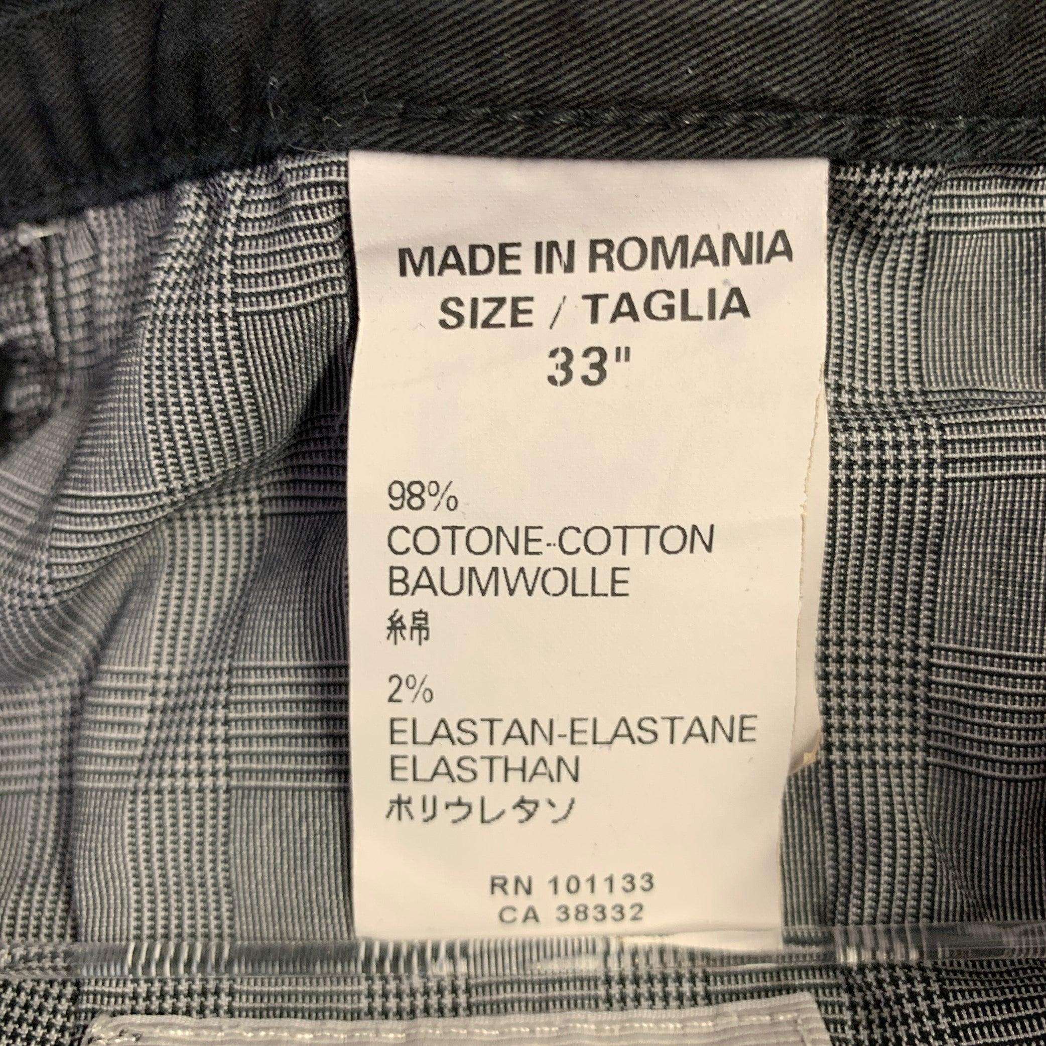 ERMENEGILDO ZEGNA Size 33 Black Cotton Blend Straight Jeans 3