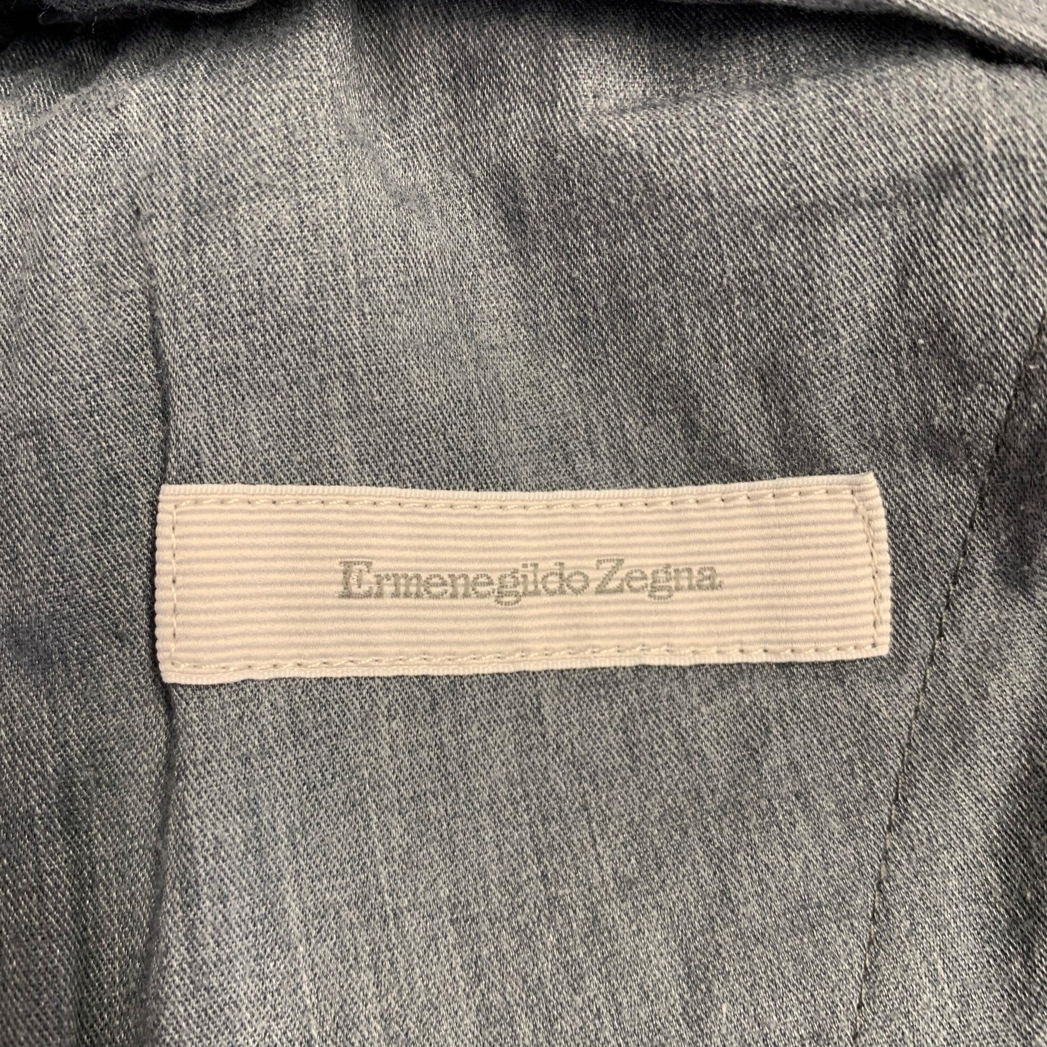ERMENEGILDO ZEGNA Size 34 Brown Cotton Blend Flat Front Casual Pants In Excellent Condition For Sale In San Francisco, CA