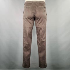 Ermenegildo Zegna Pantaloni casual in misto cotone grigio antracite taglia 34