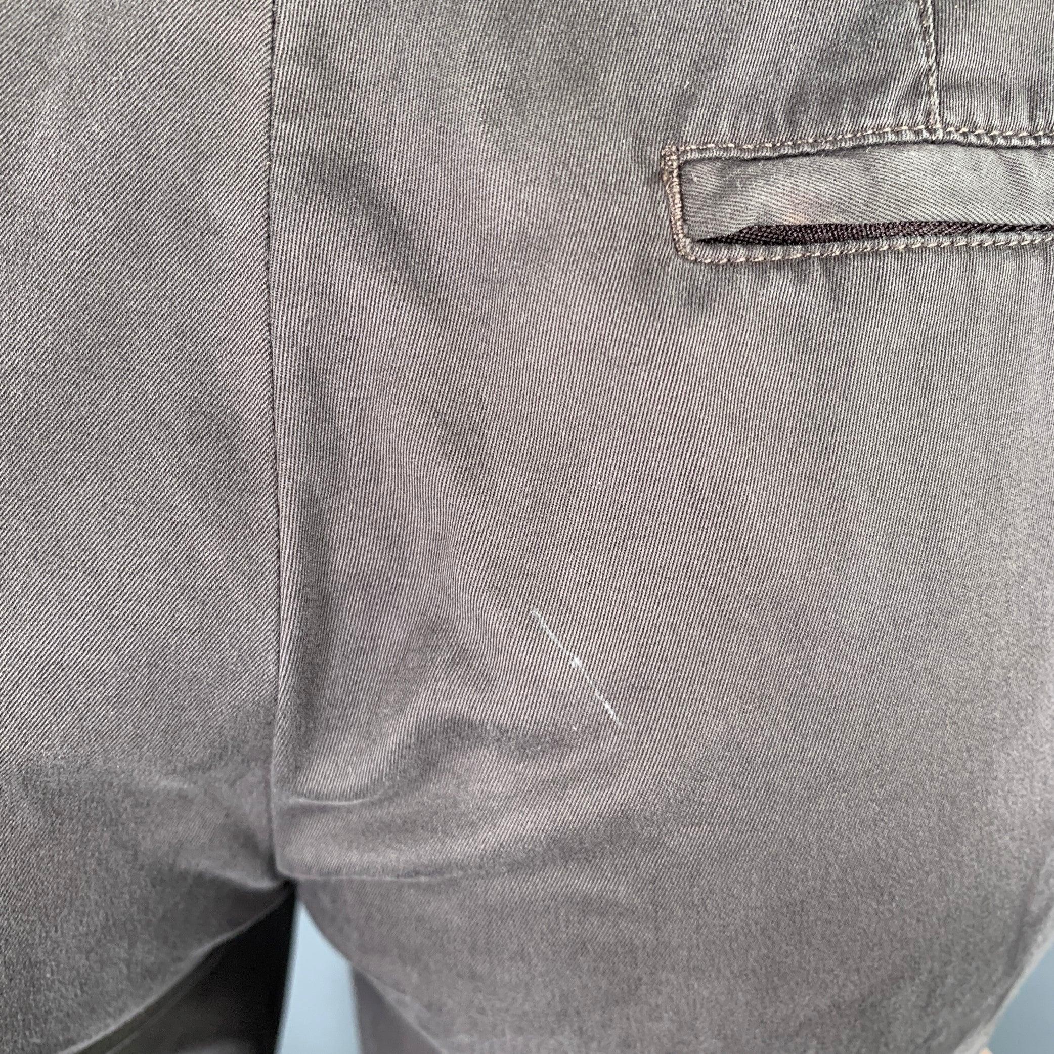 ERMENEGILDO ZEGNA Größe 34 Anthrazitgraue Casual-Hose aus Baumwollmischung (Grau) im Angebot