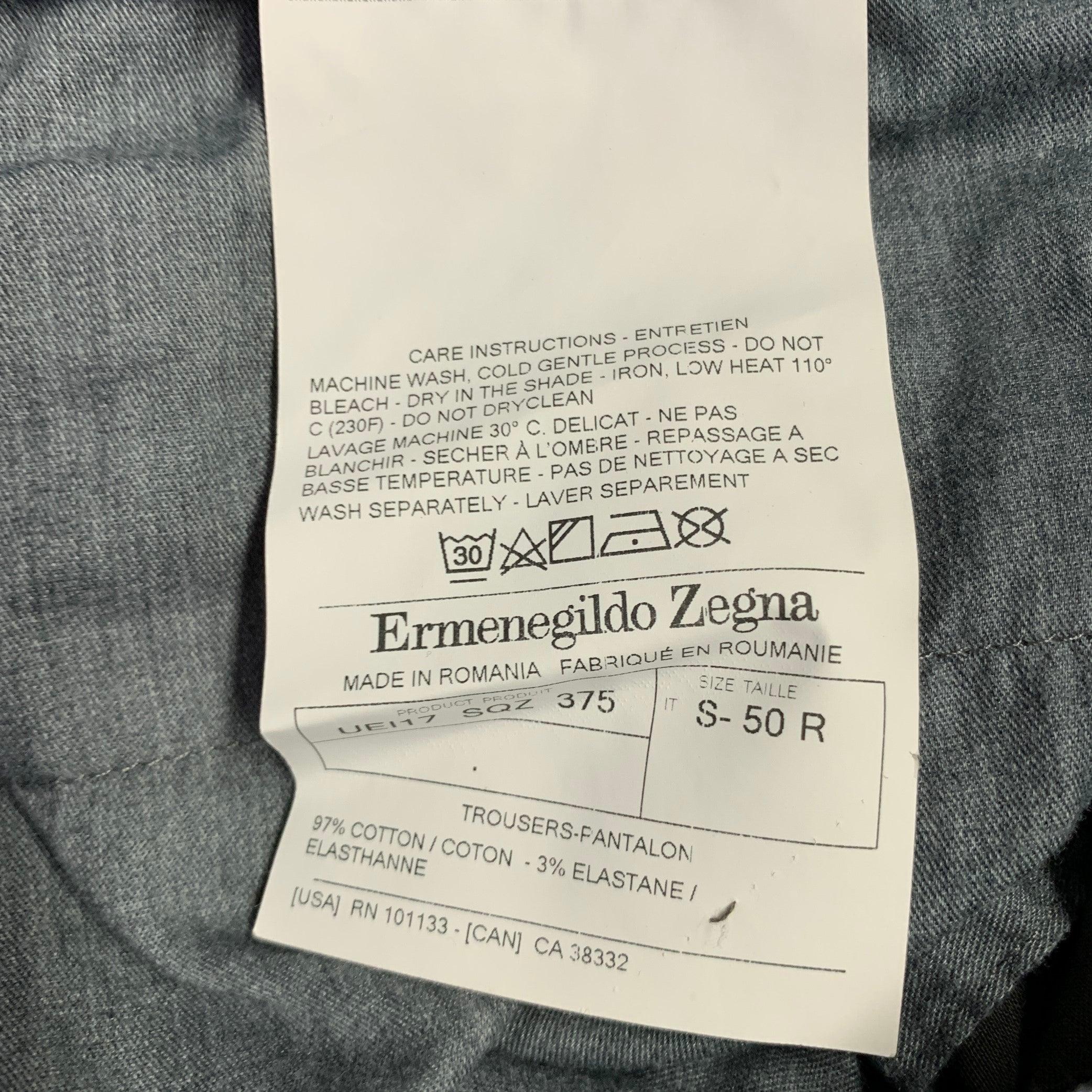 ERMENEGILDO ZEGNA Größe 34 Anthrazitgraue Casual-Hose aus Baumwollmischung Herren im Angebot