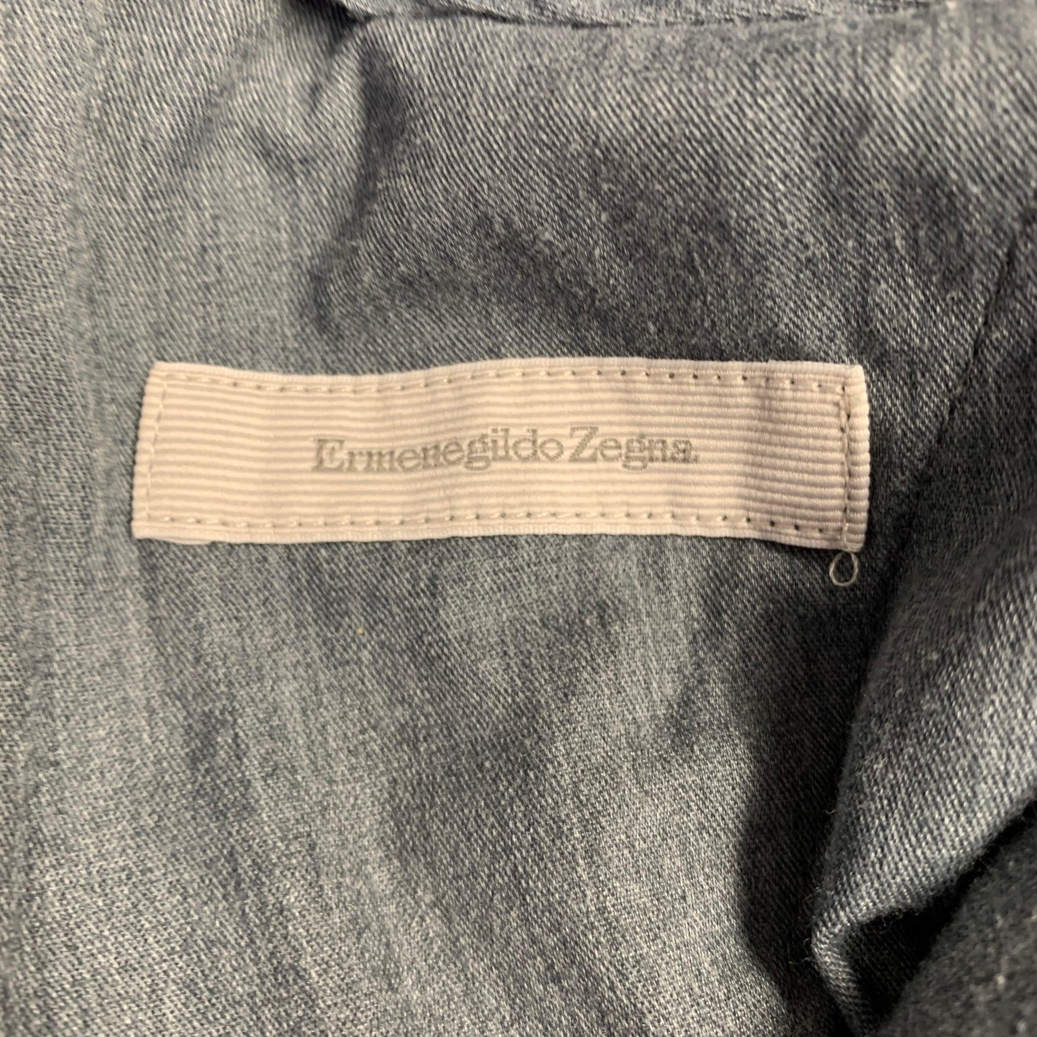 ERMENEGILDO ZEGNA Size 34 Grey Brown Cotton Blend Casual Pants In Excellent Condition For Sale In San Francisco, CA