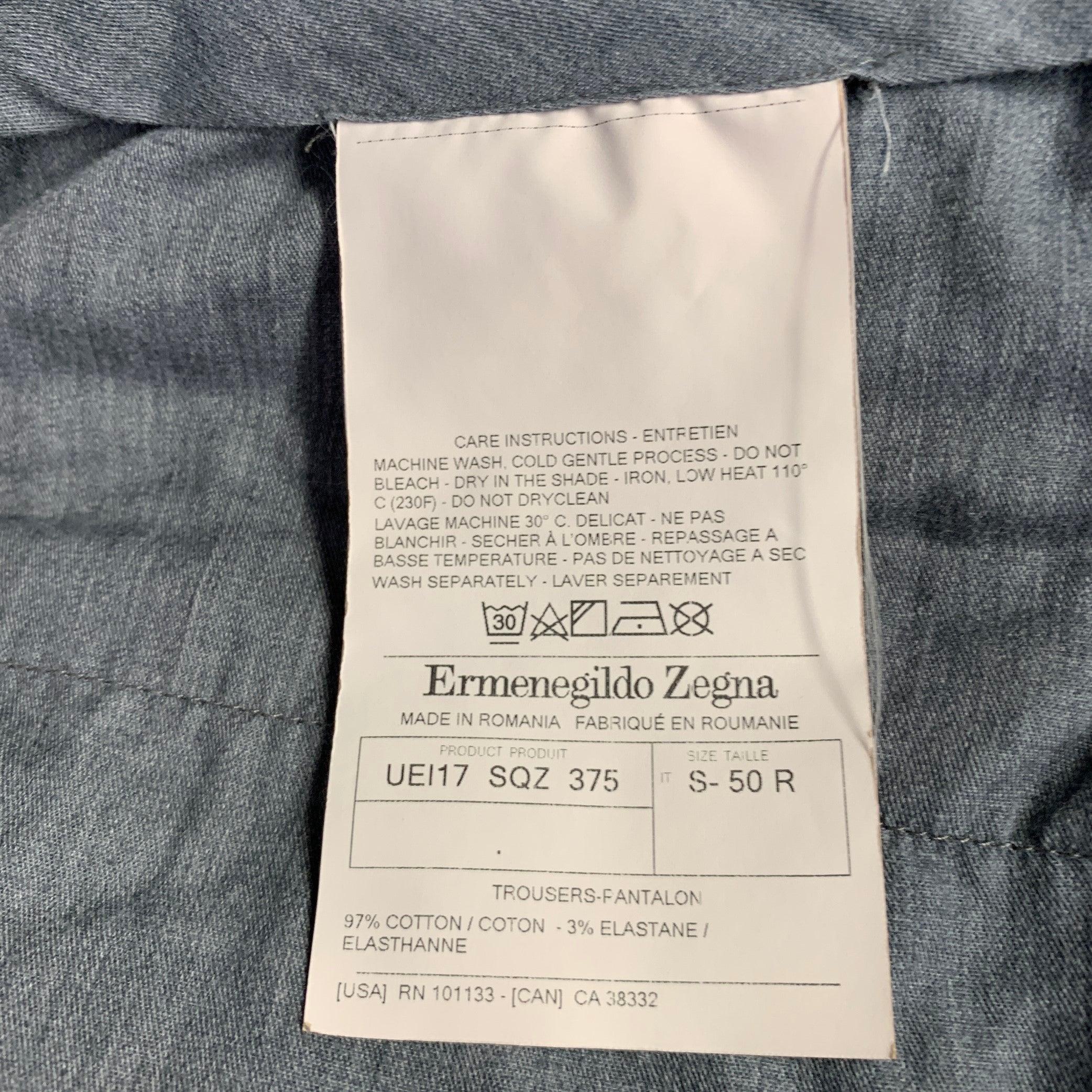 Men's ERMENEGILDO ZEGNA Size 34 Grey Brown Cotton Blend Casual Pants For Sale