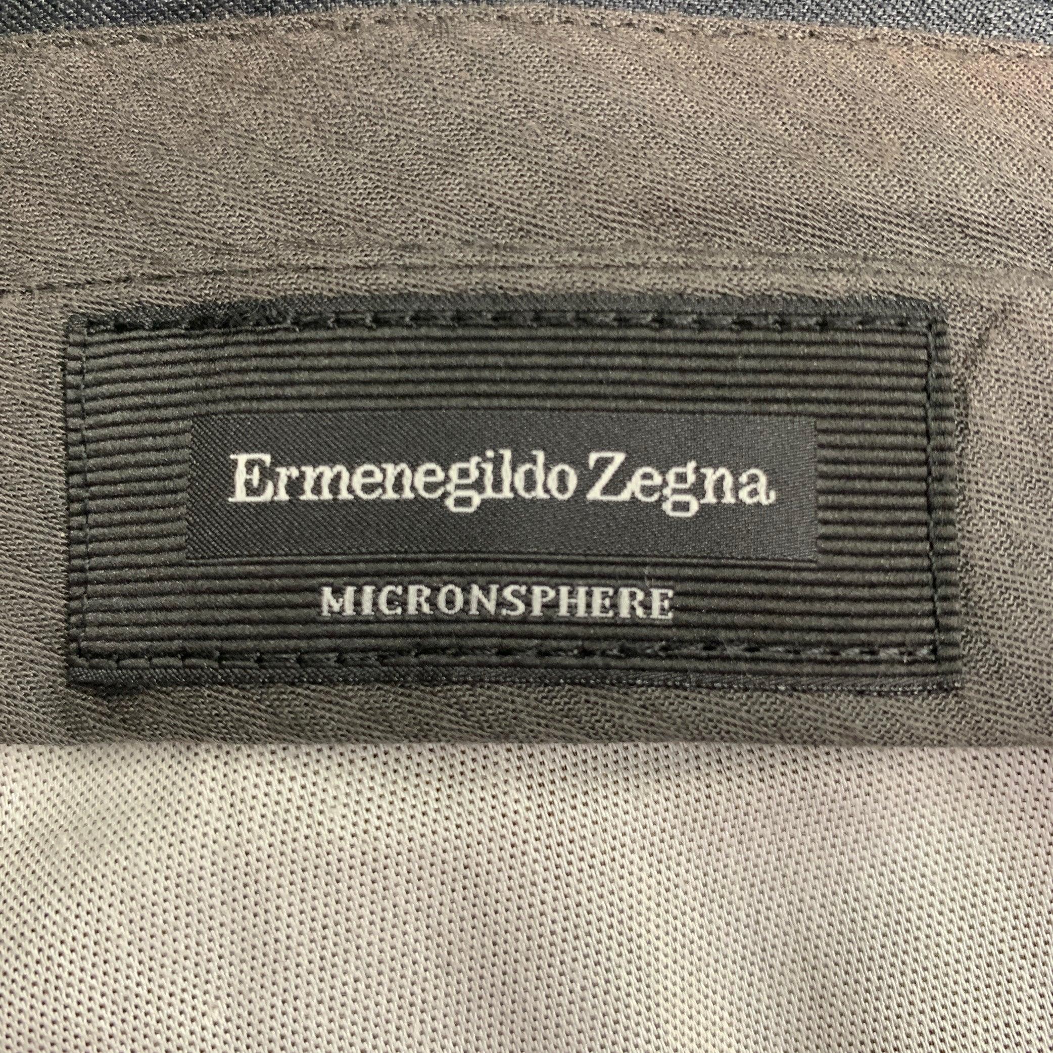 Men's ERMENEGILDO ZEGNA Size 34 Grey Wool Flat Front Dress Pants