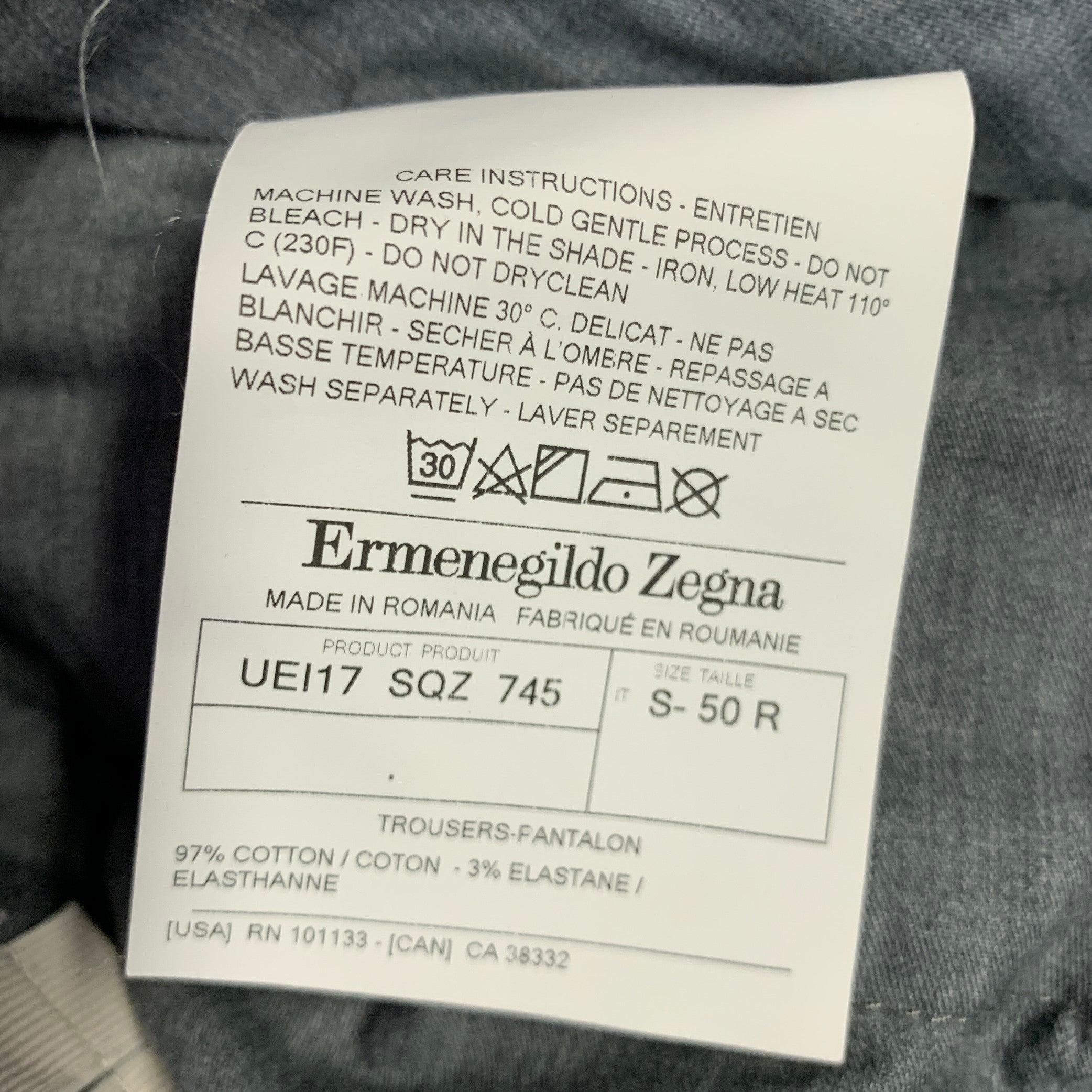 ERMENEGILDO ZEGNA Size 34 Tan Cotton Blend Flat Front Casual Pants In Excellent Condition In San Francisco, CA