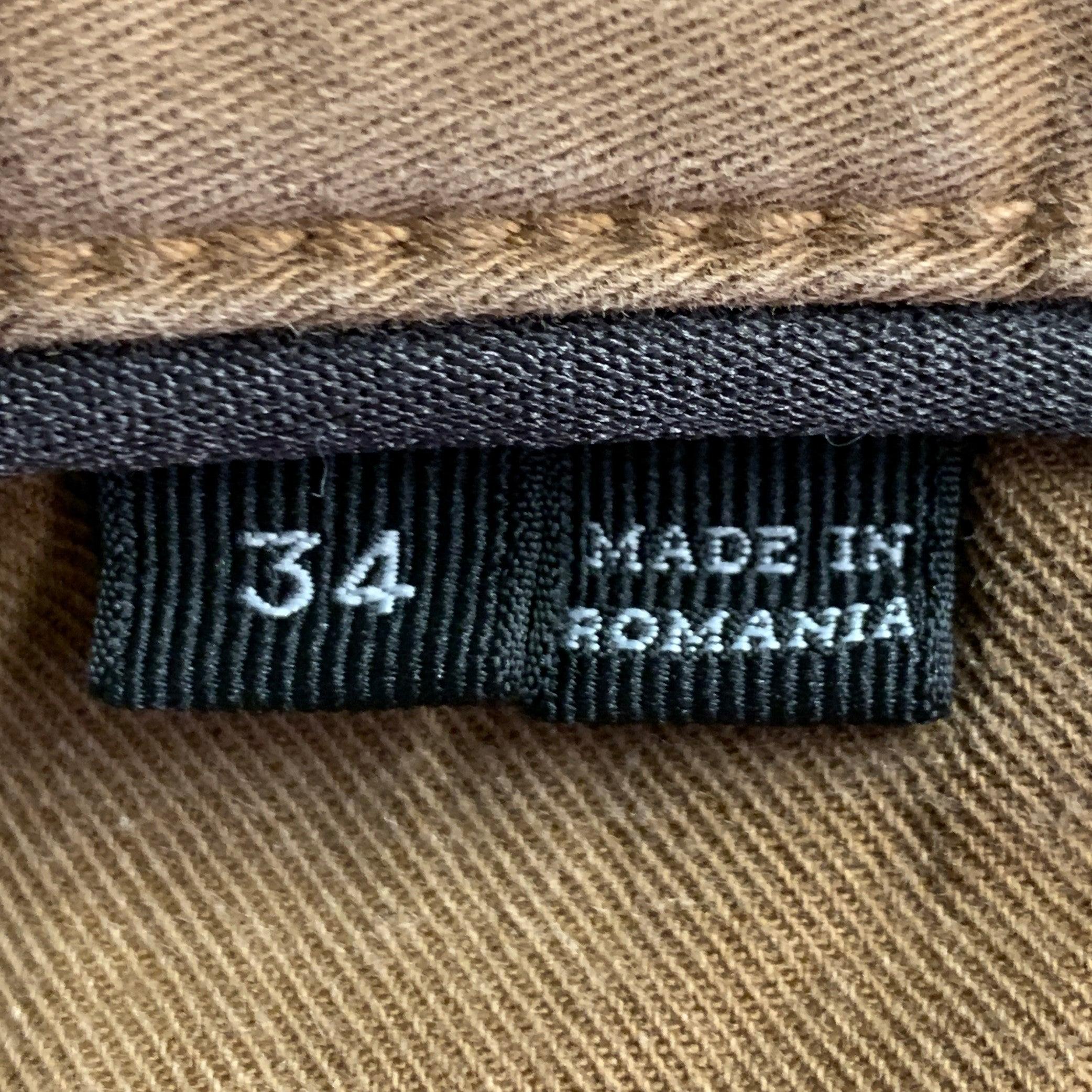 ERMENEGILDO ZEGNA Größe 34 Tan Twill Baumwollmischung Fünf Taschen Casual Hose aus Baumwollmischung Herren im Angebot