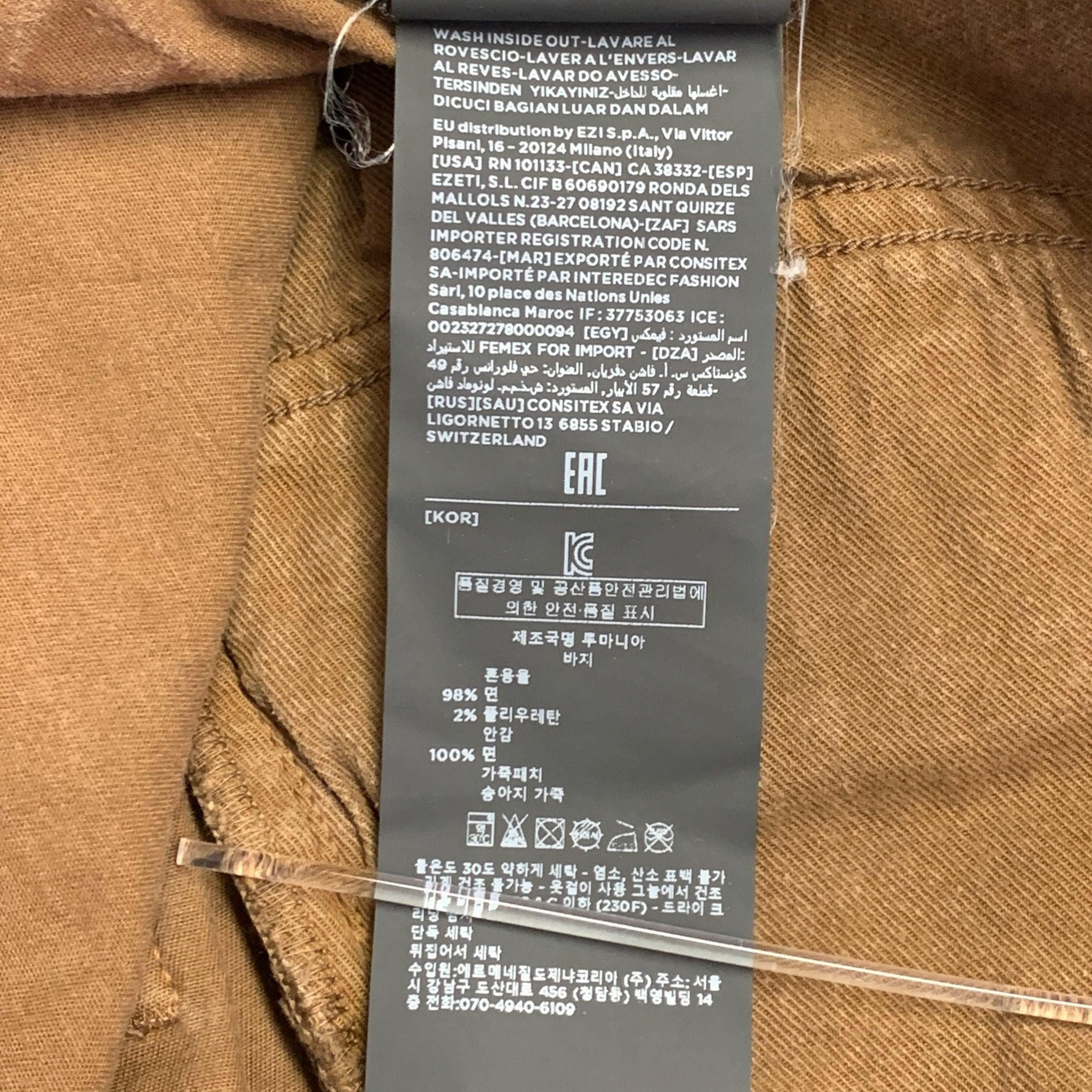 ERMENEGILDO ZEGNA Größe 34 Tan Twill Baumwollmischung Fünf Taschen Casual Hose aus Baumwollmischung im Angebot 3