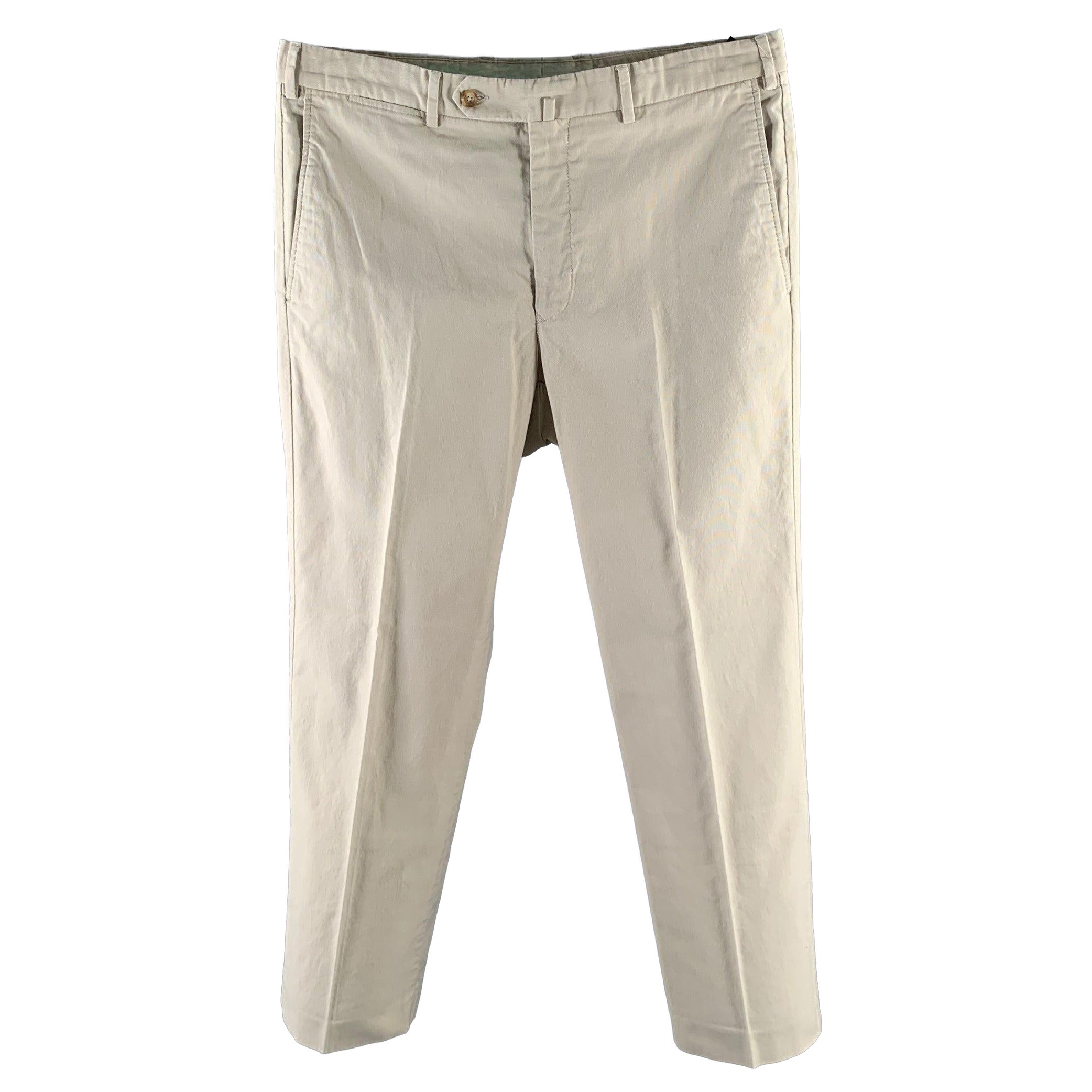 ERMENEGILDO ZEGNA Größe 36 Khaki Cotton Straight Casual Pants