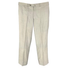 ERMENEGILDO ZEGNA Size 36 Light Grey Wool Flat Front Dress Pants