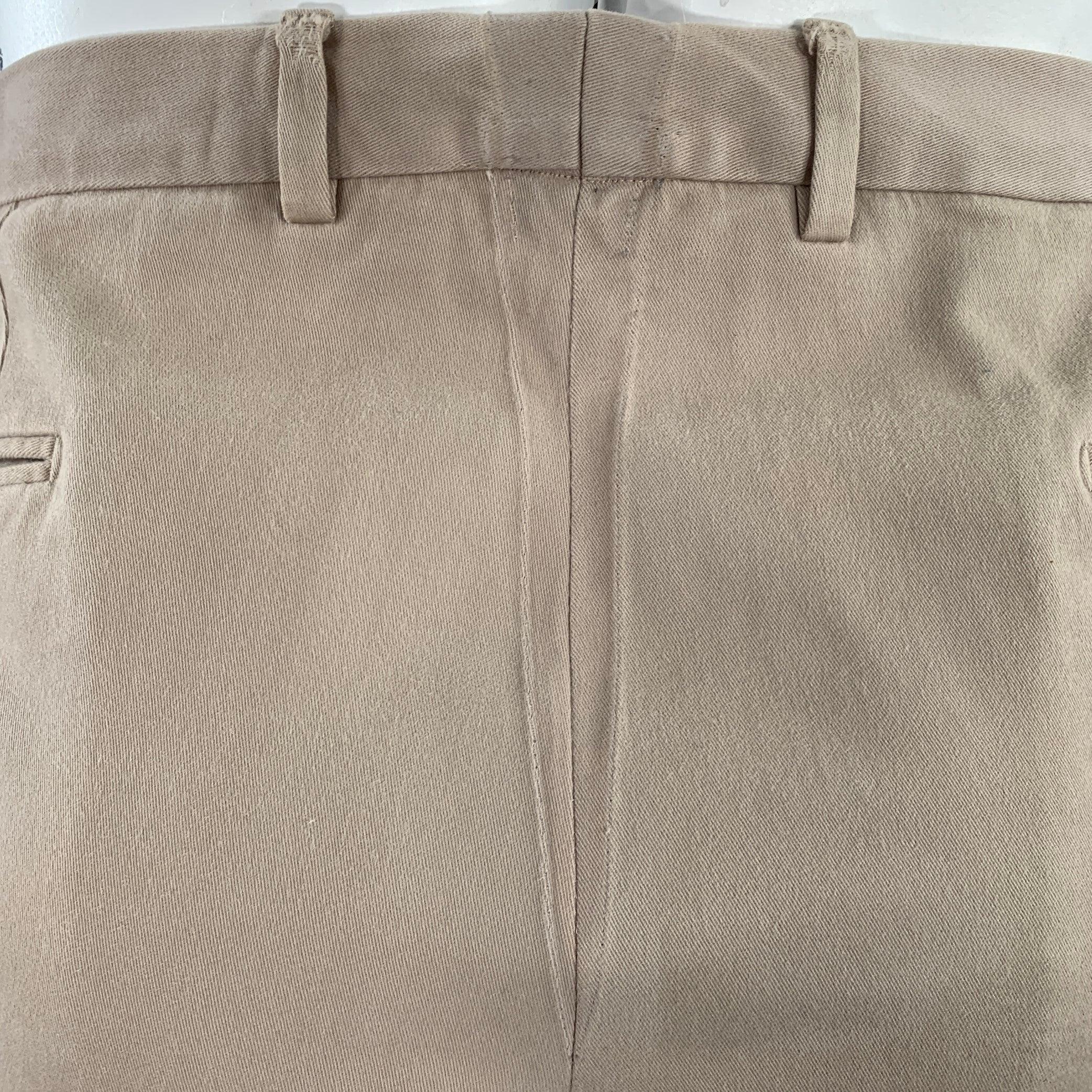 ERMENEGILDO ZEGNA Size 38 Beige Cotton Blend Flat Front Casual Pants In Good Condition For Sale In San Francisco, CA