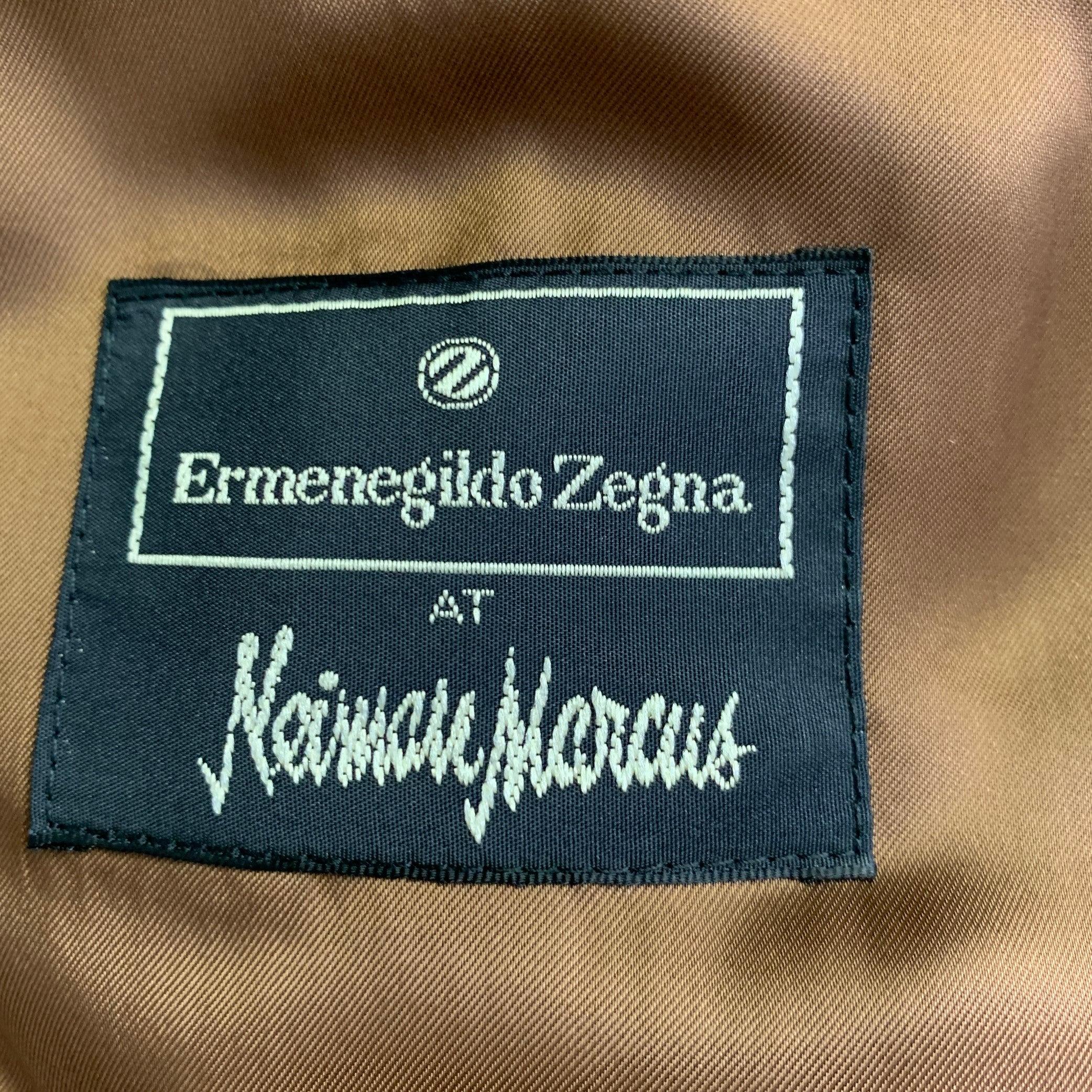 Ermenegildo Zegna Taglia 38 Marrone Beige pied de poule in Lana Cashmere Sport Coat in vendita 2