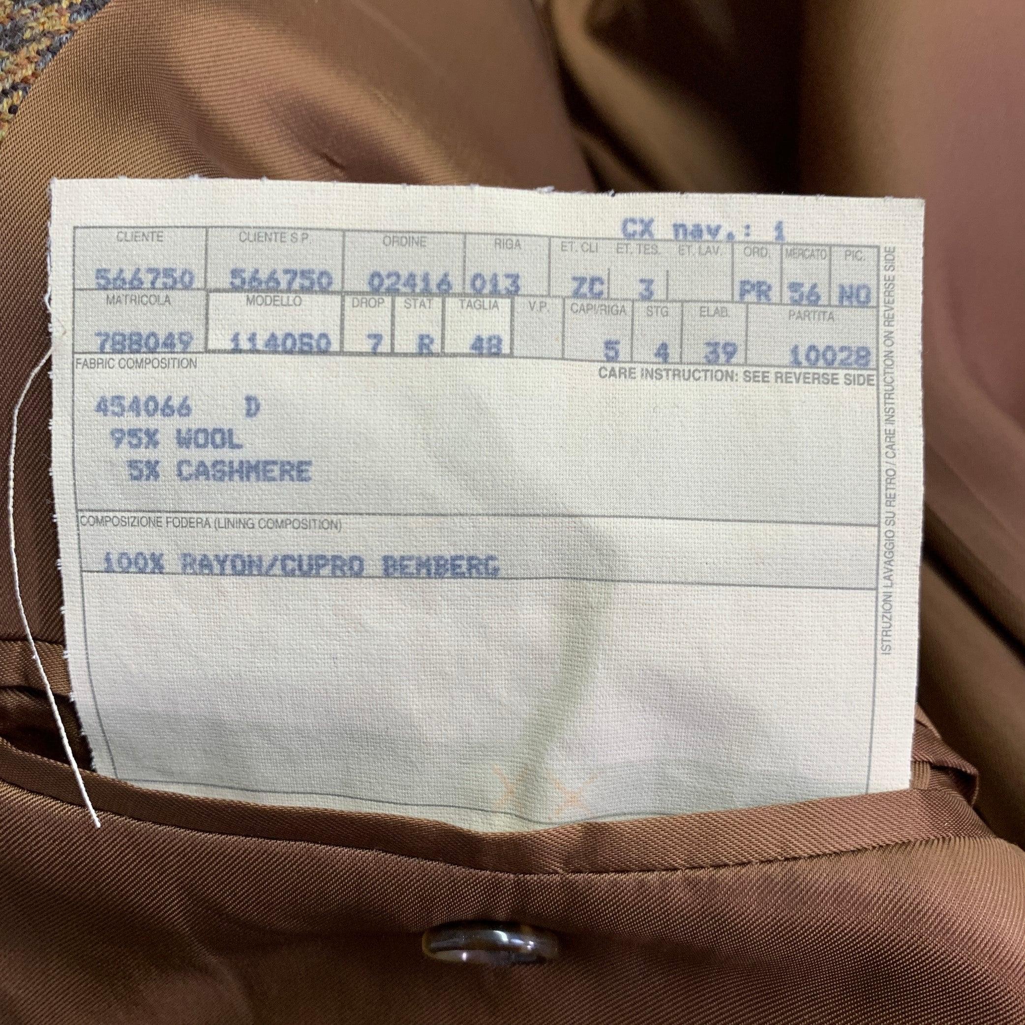 Ermenegildo Zegna Taglia 38 Marrone Beige pied de poule in Lana Cashmere Sport Coat in vendita 5