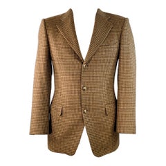 Ermenegildo Zegna Taglia 38 Marrone Beige pied de poule in Lana Cashmere Sport Coat