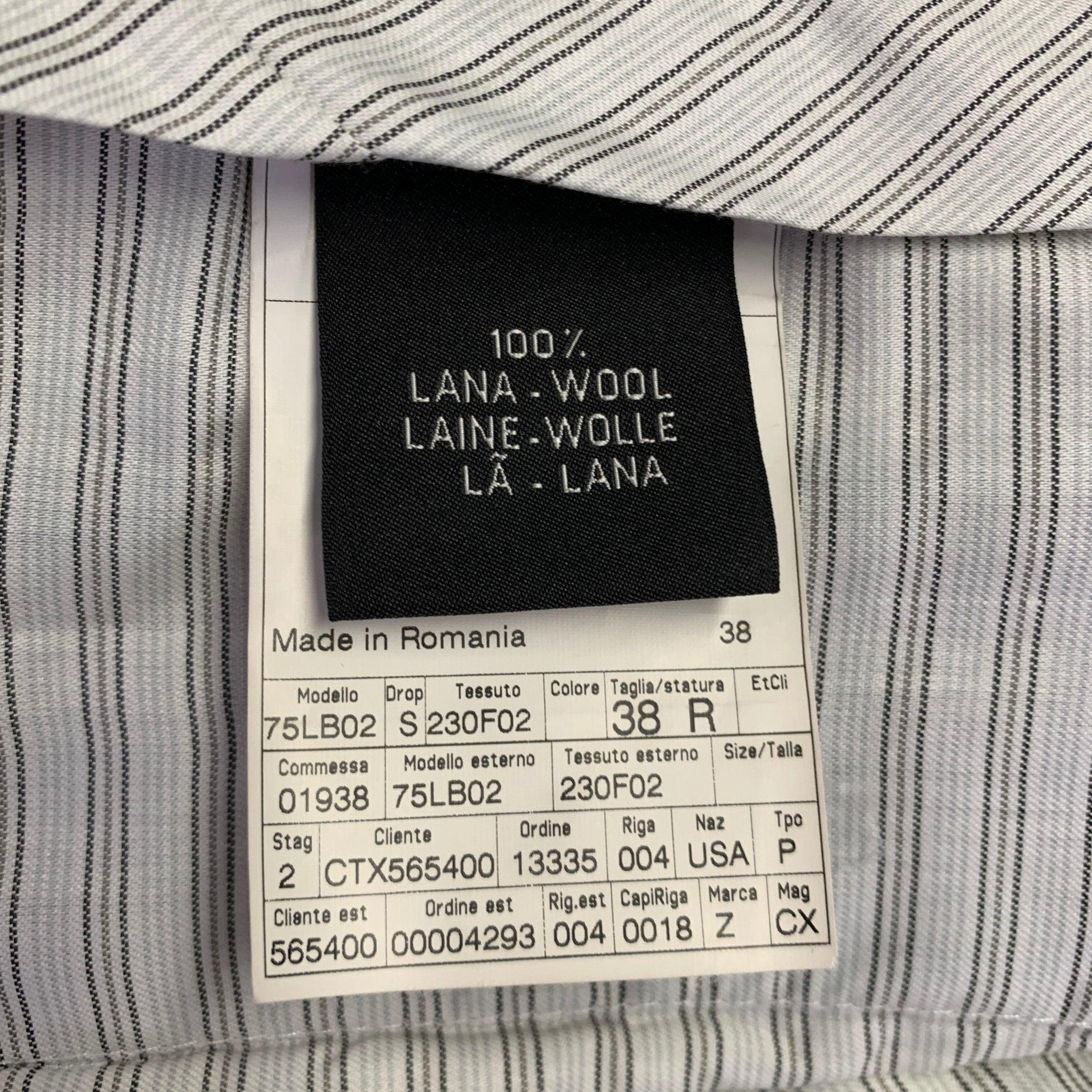 ERMENEGILDO ZEGNA Size 38 Grey Charcoal Wool Flat Front Dress Pants In Excellent Condition In San Francisco, CA