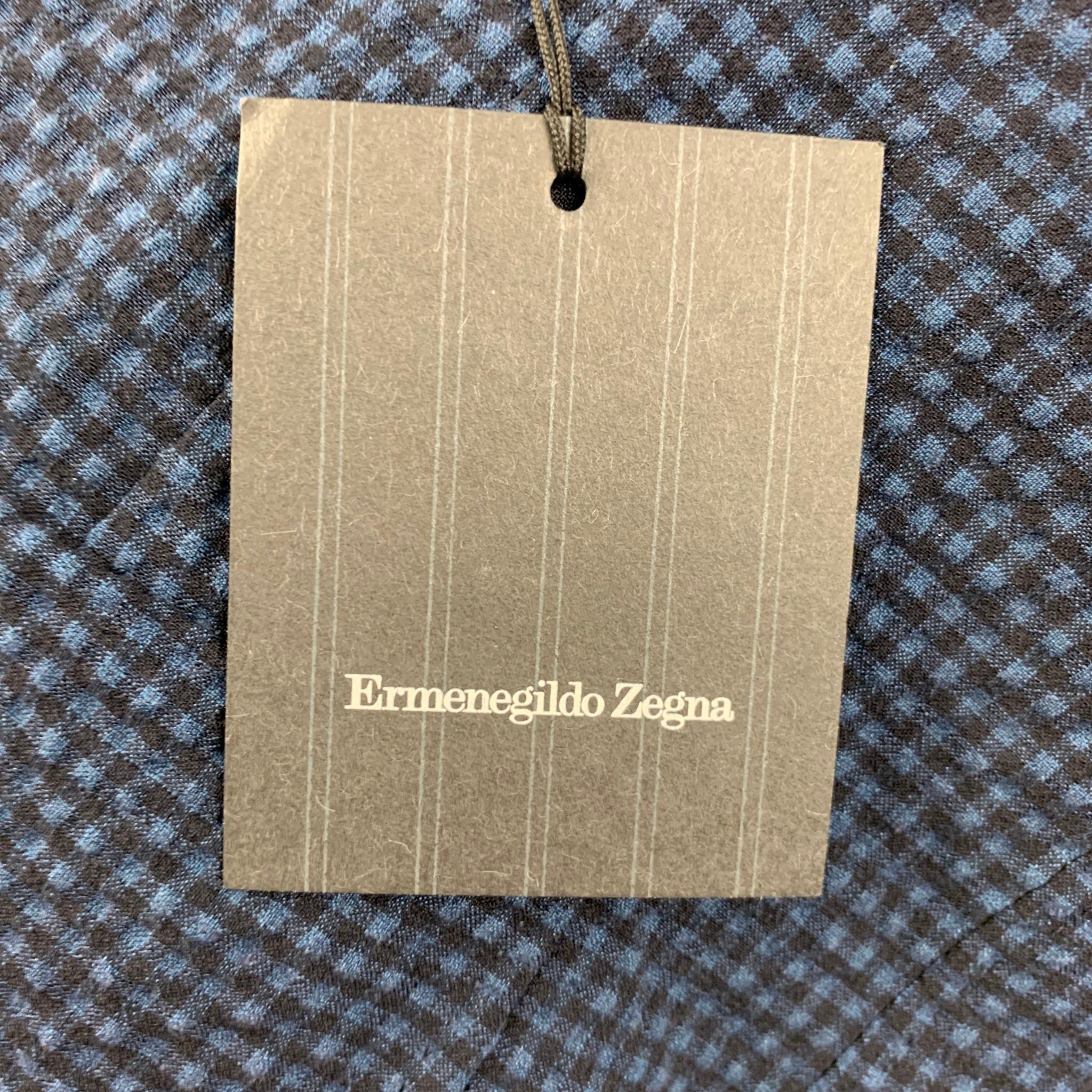 ERMENEGILDO ZEGNA Size 40 Blue Black Gingham Wool Blend Sport Coat 4