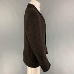 ERMENEGILDO ZEGNA Size 40 Brown Black Herringbone Wool Blend Sport Coat