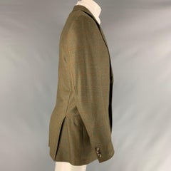 ERMENEGILDO ZEGNA Size 40 Green Orange Plaid Wool Sport Coat