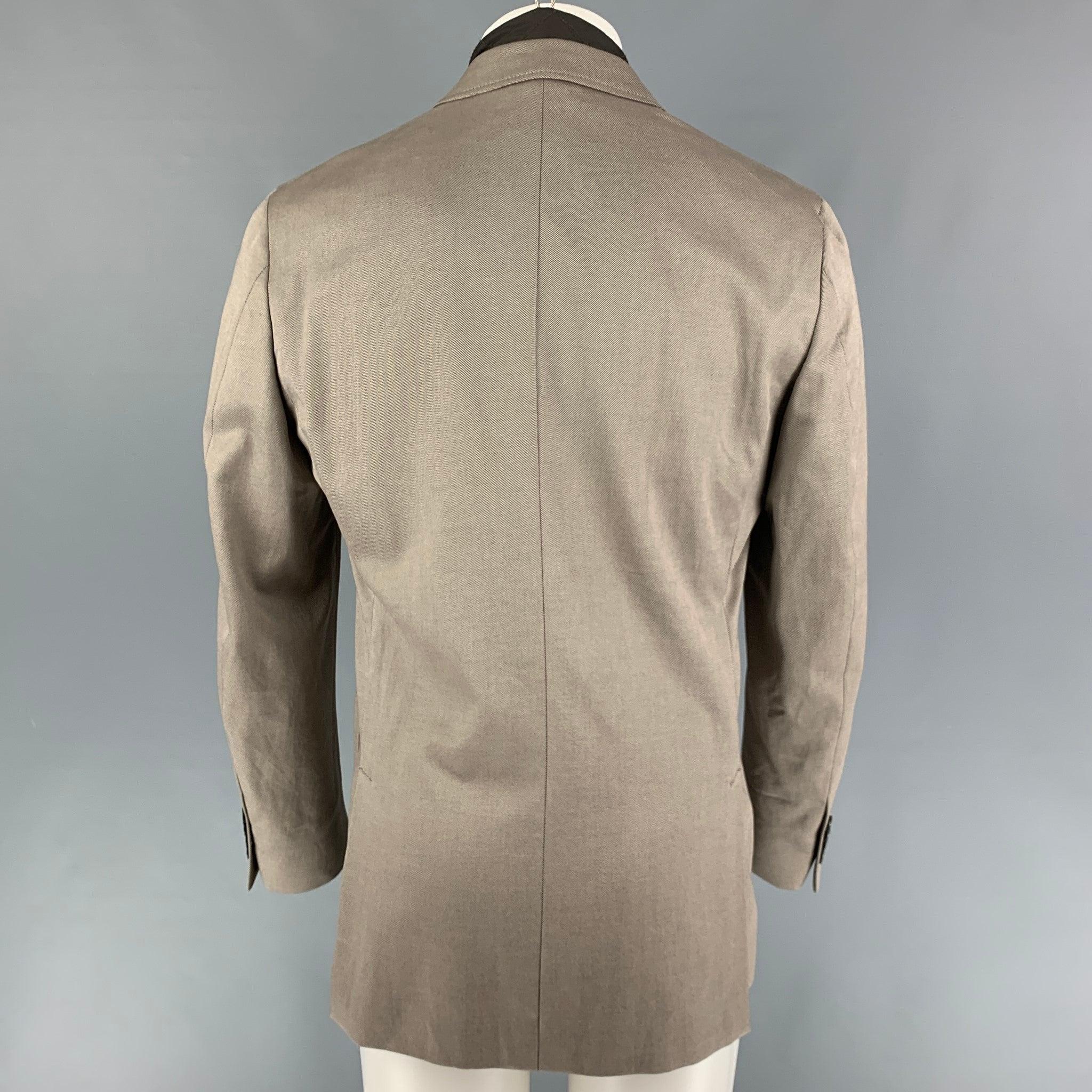 ERMENEGILDO ZEGNA Size 40 Khaki Brown Mixed Fabrics Sport Coat In Excellent Condition For Sale In San Francisco, CA