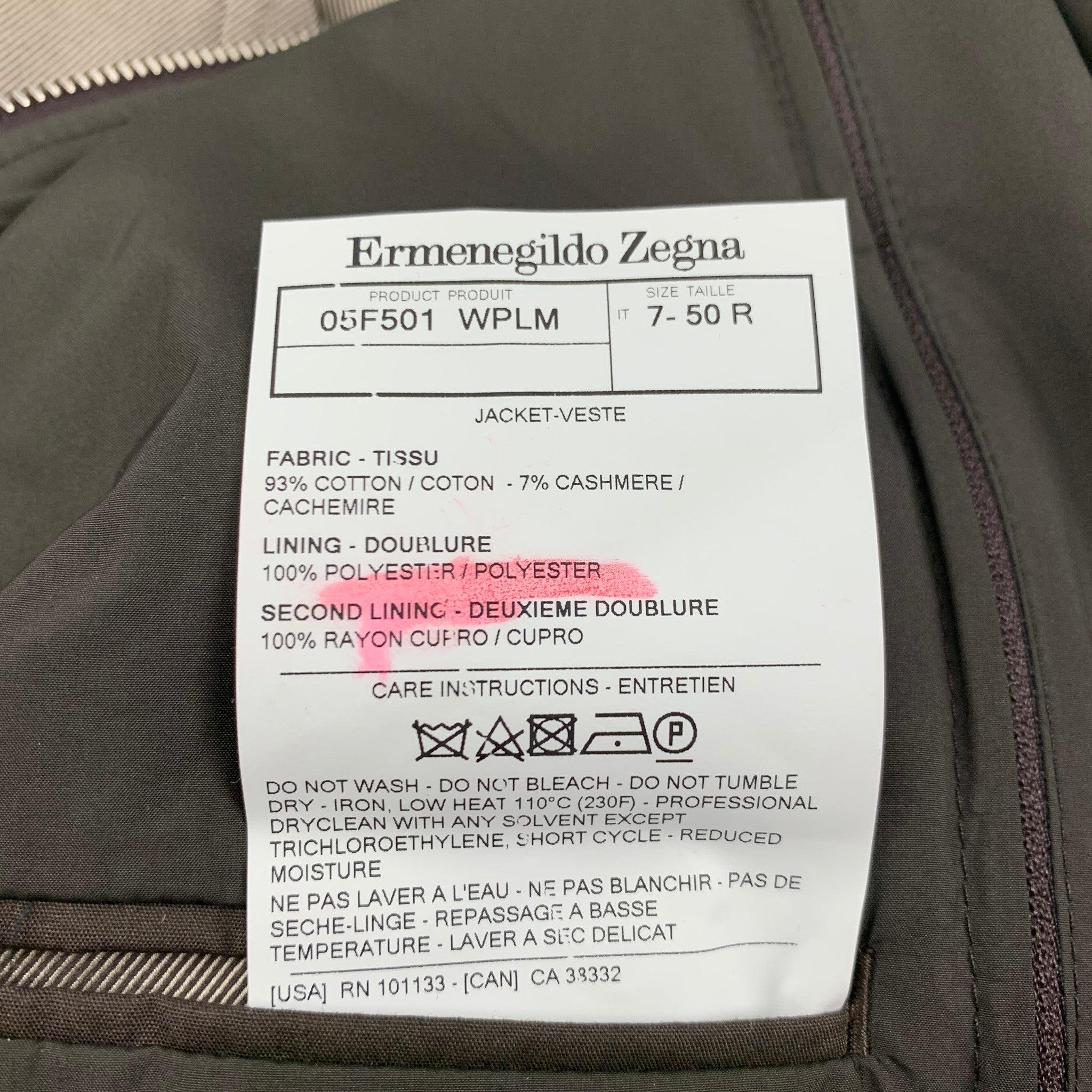 ERMENEGILDO ZEGNA Size 40 Khaki Brown Mixed Fabrics Sport Coat For Sale 2