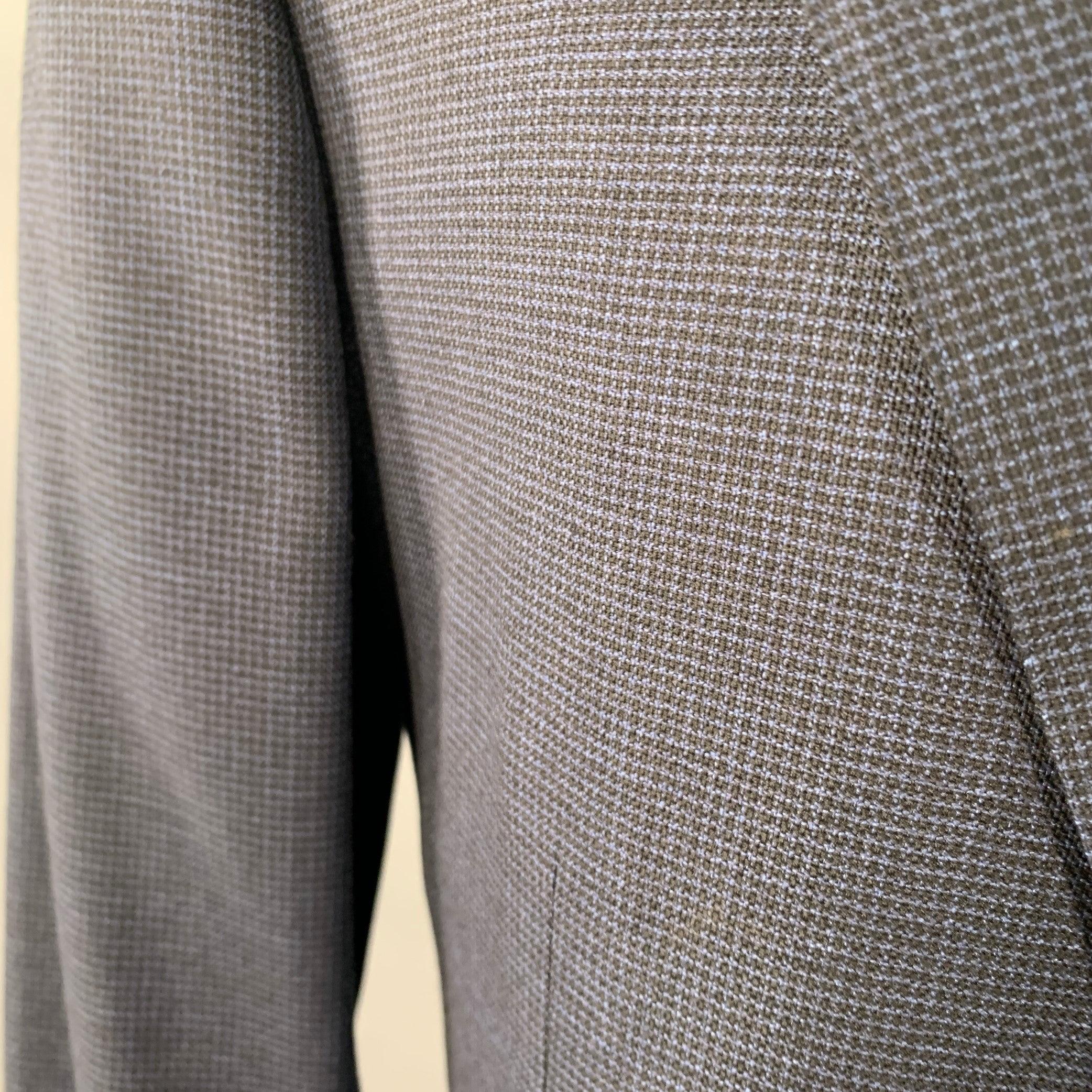 ERMENEGILDO ZEGNA Größe 40 Marineblau Schwarz Kariert Wollmantel im Angebot 2