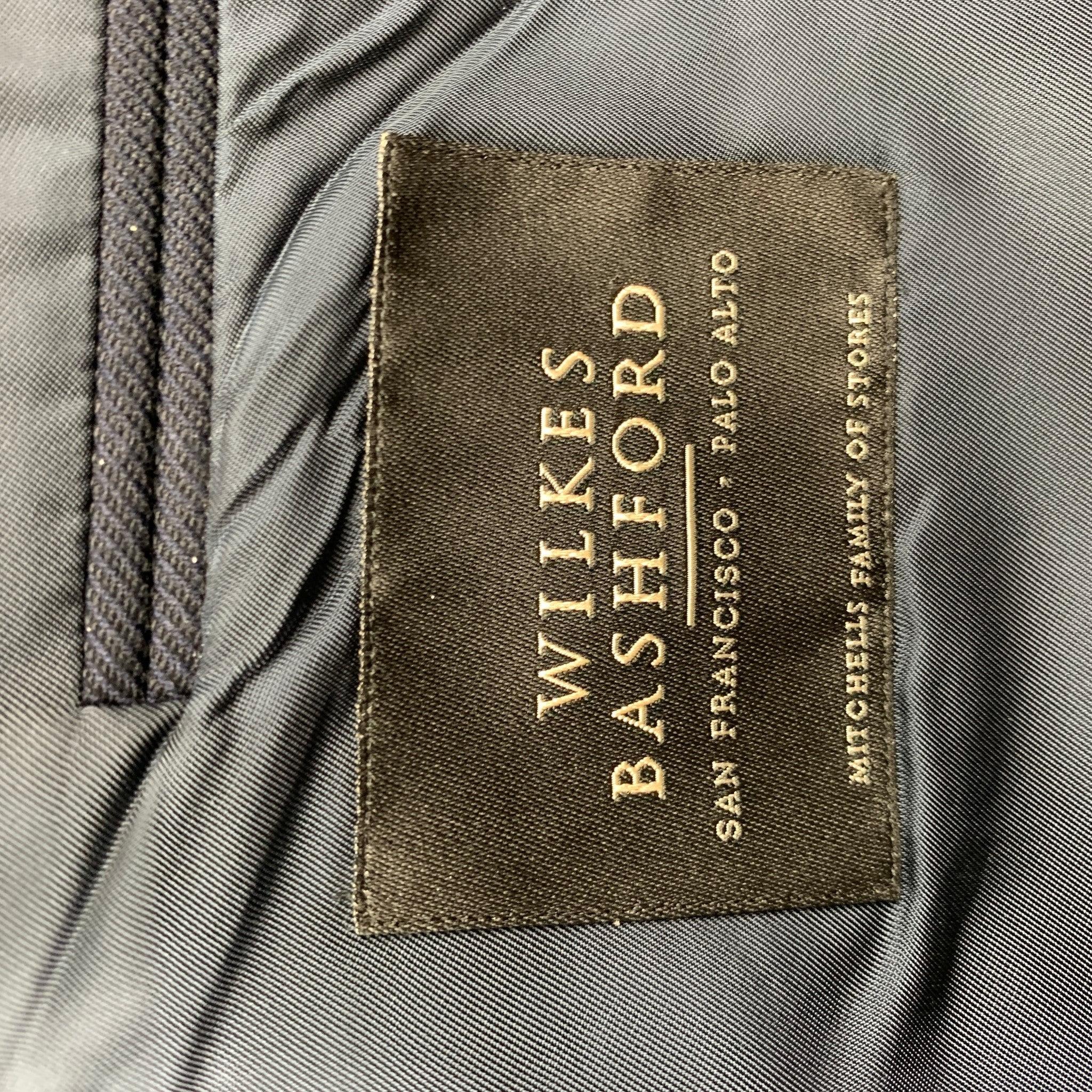 ERMENEGILDO ZEGNA Size 40 Navy Silk / Wool Custom Sport Coat For Sale 5