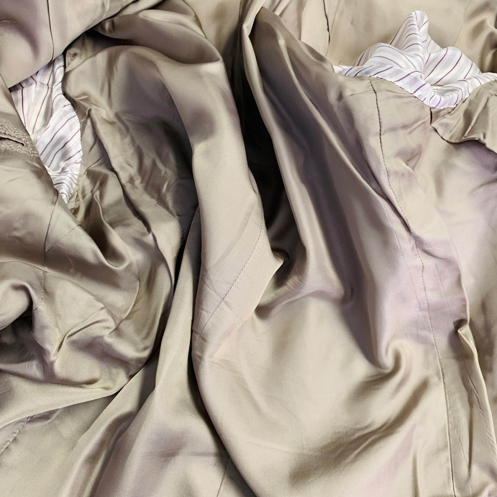 ERMENEGILDO ZEGNA Size 42 Beige Taupe Herringbone Cashmere Silk Sport Coat For Sale 6