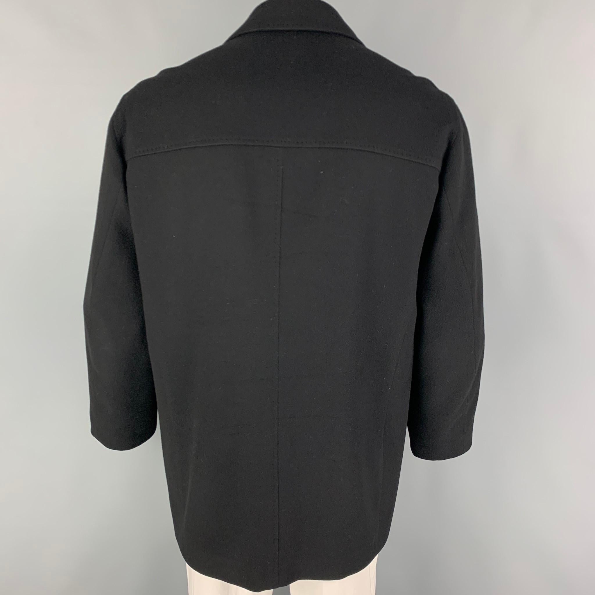 ERMENEGILDO ZEGNA Size 42 Black Cashmere Single Breasted Jacket In Good Condition In San Francisco, CA