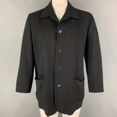 ERMENEGILDO ZEGNA Size 42 Black Cashmere Single Breasted Jacket