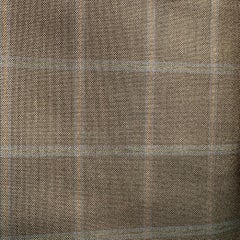ERMENEGILDO ZEGNA Größe 42 Brown Olive Window Pane Silk Wool Notch Lapel Sport Coat