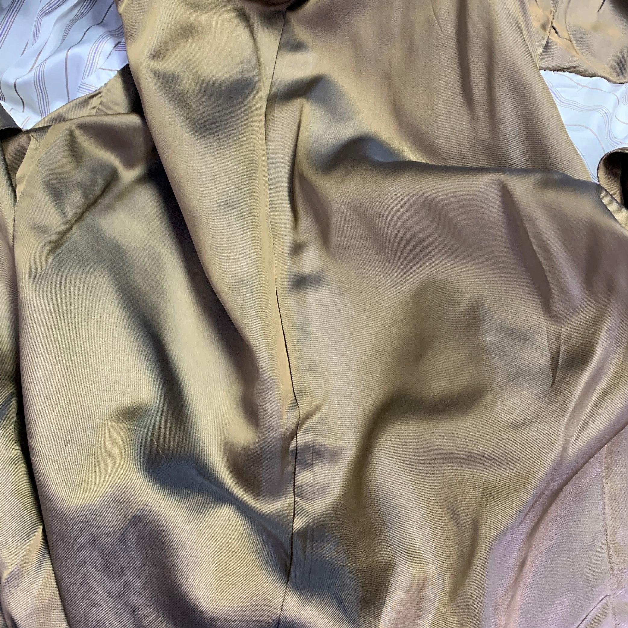 ERMENEGILDO ZEGNA Size 42 Brown Olive Window Pane Silk Wool Notch Lapel Sport Coat For Sale 4