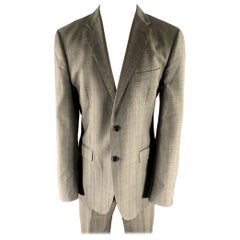 ERMENEGILDO ZEGNA Size 42 Grey Glenn Plaid Wool Blend Suit