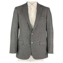 Used ERMENEGILDO ZEGNA Size 42 Grey Wool Blend Single Breasted Sport Coat