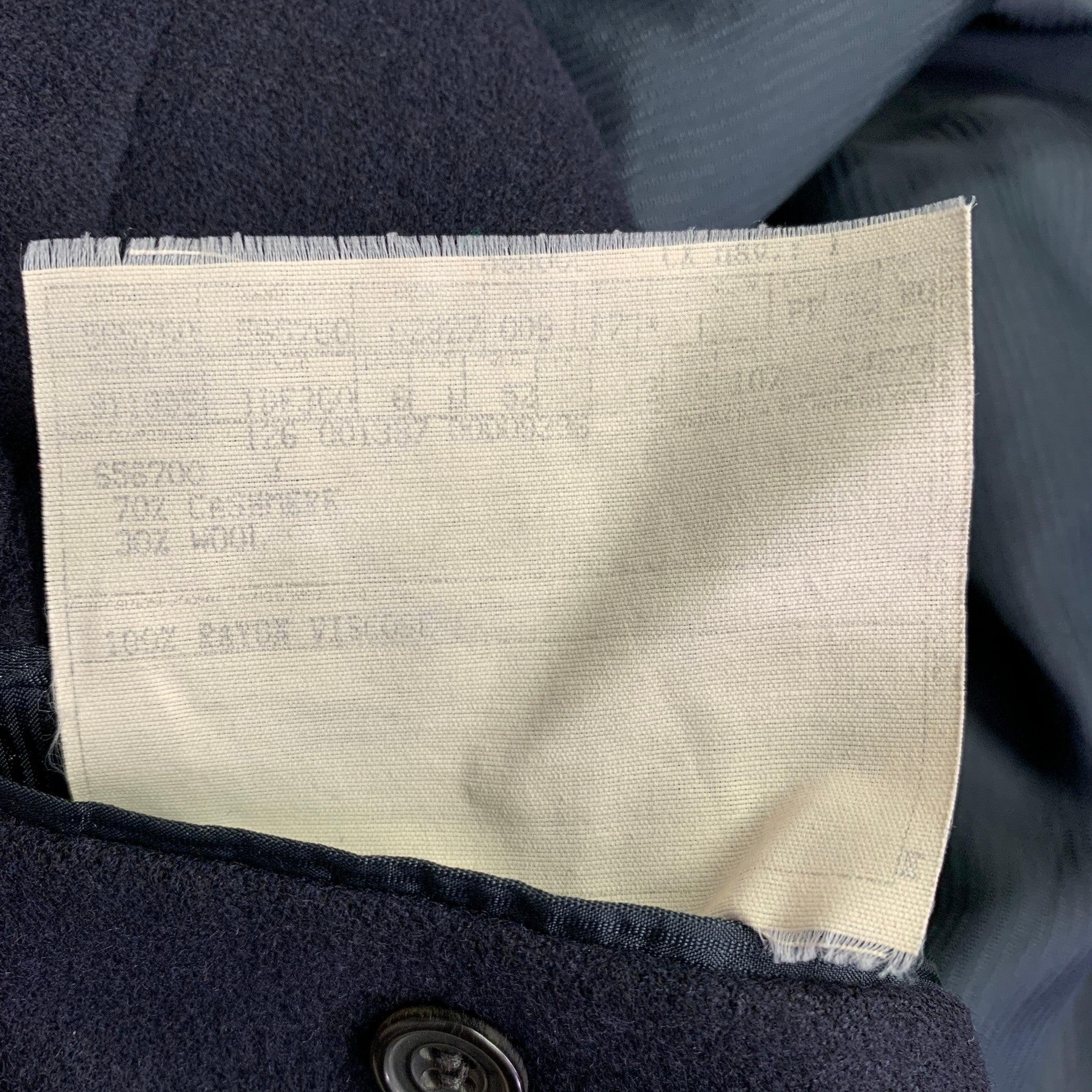 ERMENEGILDO ZEGNA Veste à revers en laine cachemire bleu marine taille 42 en vente 3