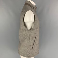 ERMENEGILDO ZEGNA Size 42 Taupe Grey Quilted Wool Silk Reversible Vest