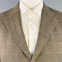 ERMENEGILDO ZEGNA Größe 44 Braun Rot Blau Kariert Wolle Sportmantel