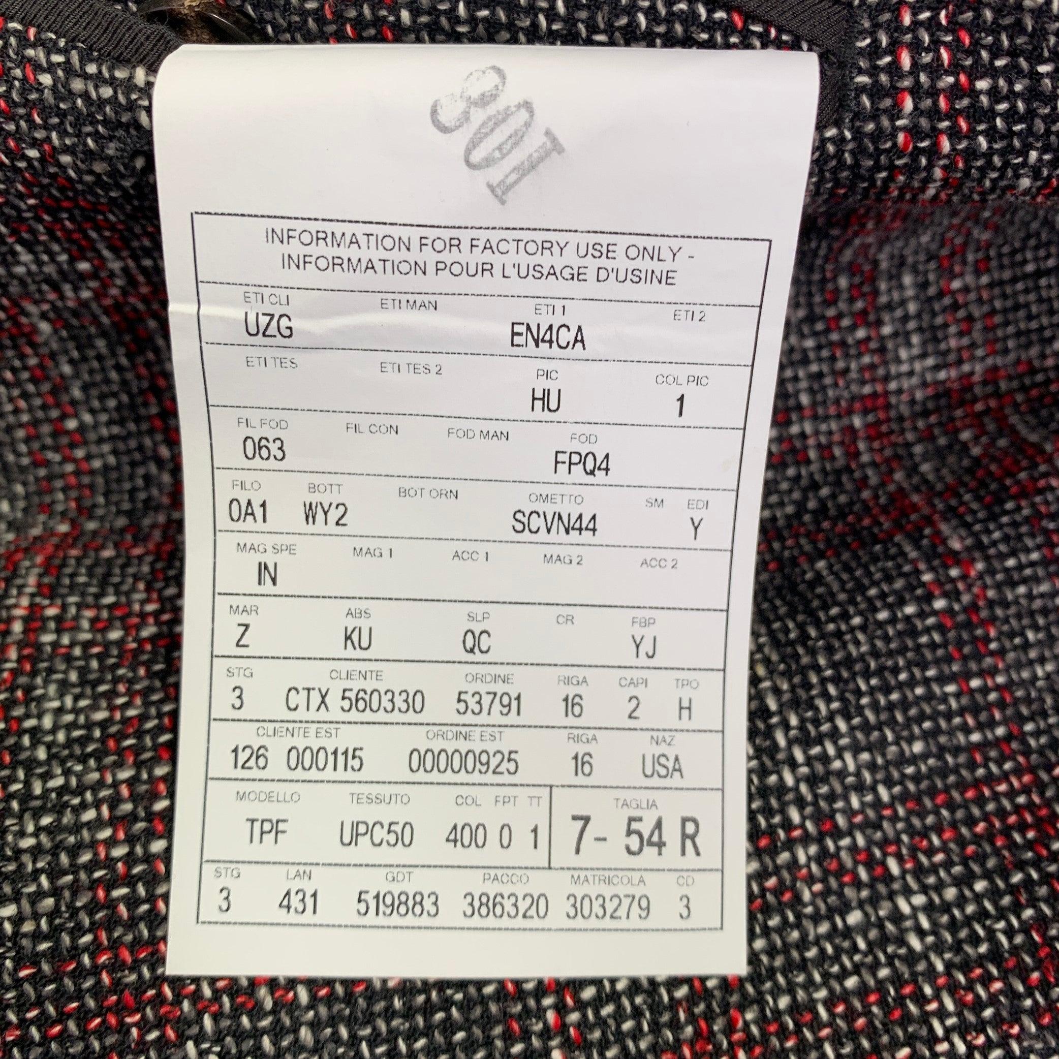ERMENEGILDO ZEGNA Size 44 Grey Burgundy White Tweed Sport Coat For Sale 3