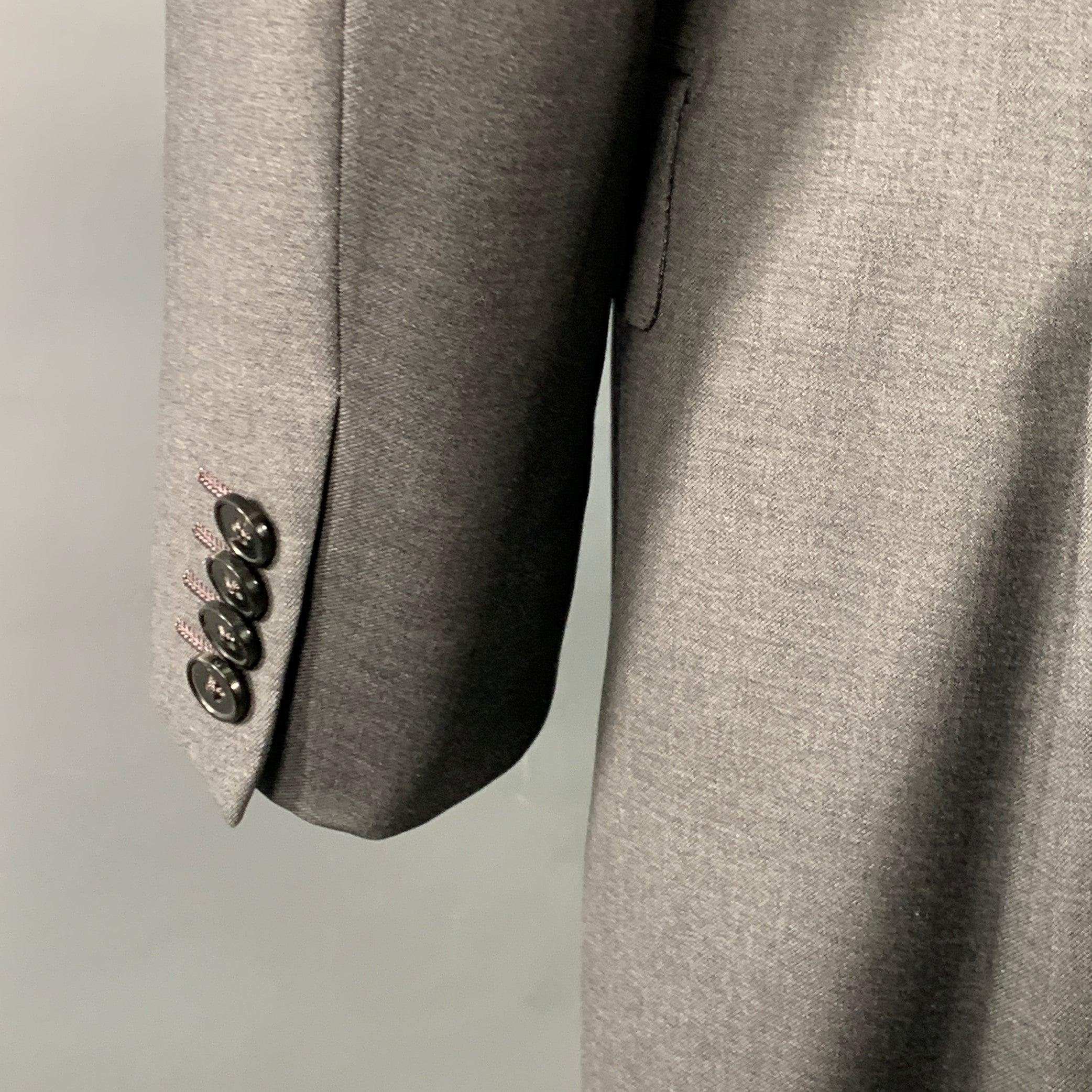 Ermenegildo Zegna Taglia 44 Cappotto sportivo monopetto in lana grigia con risvolto a tacche In condizioni buone in vendita a San Francisco, CA